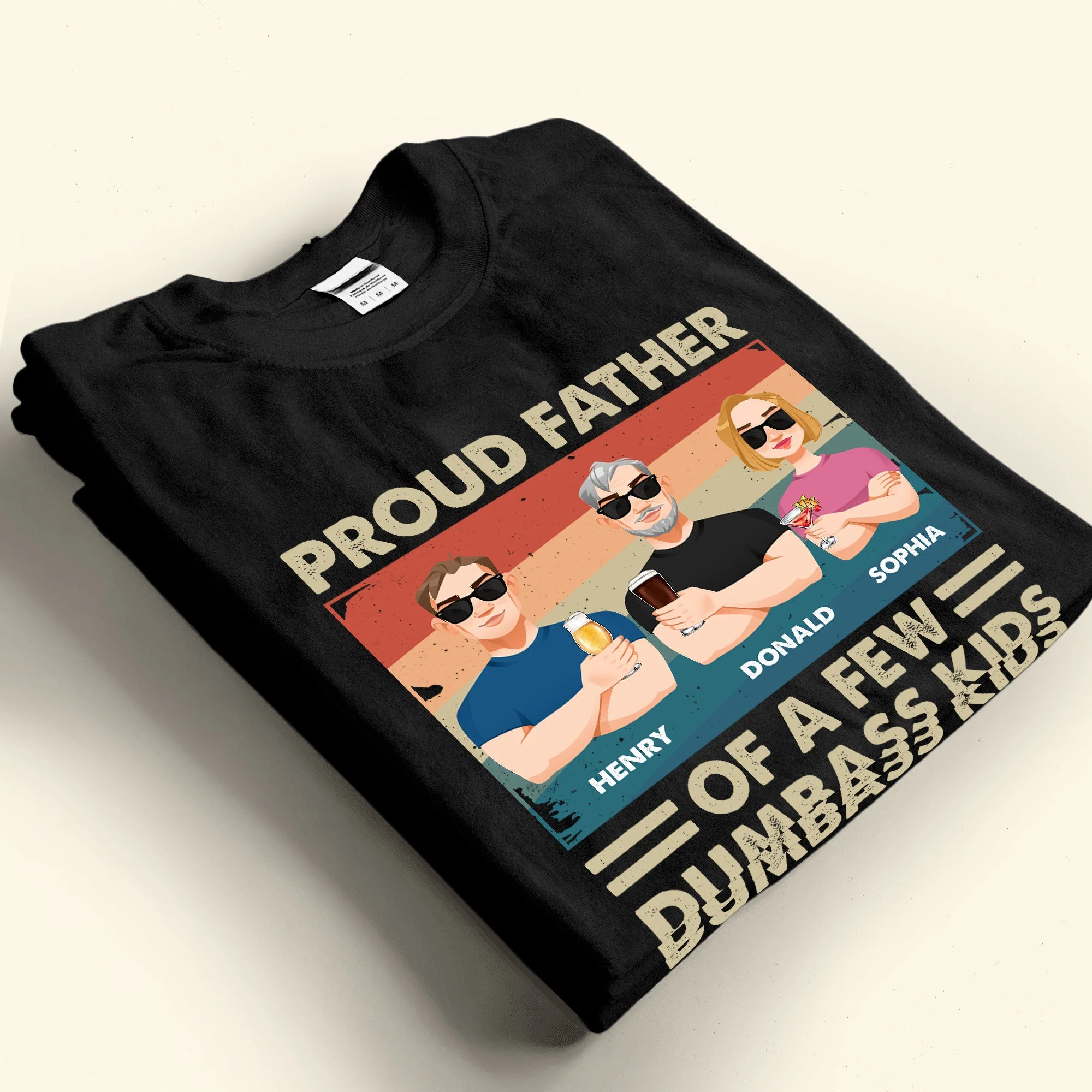 Proud Father Of A Few Kids - Personalized Shirt Father's Day - Image 3