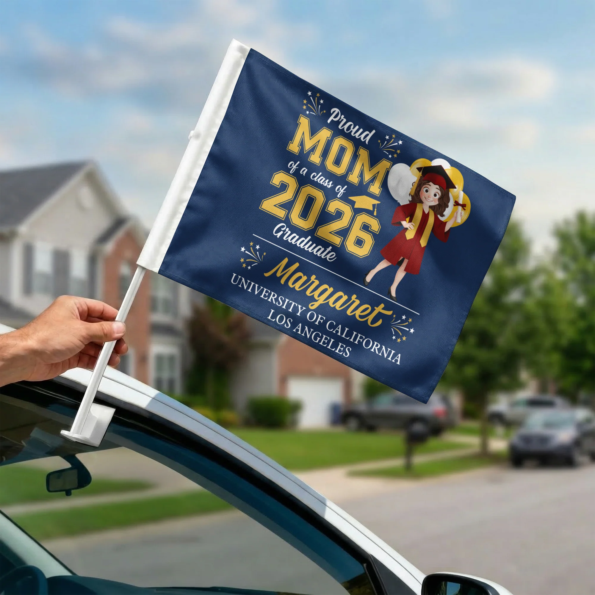 Proud Graduation - Personalized Car Flag - Image 3