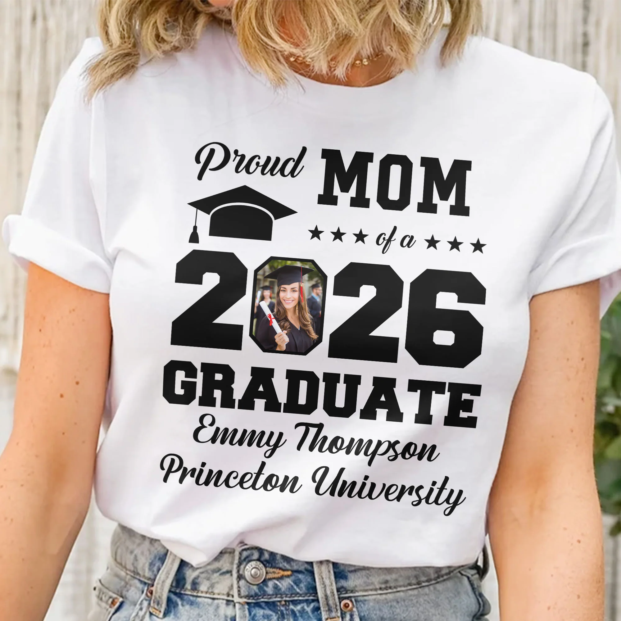Proud Mom Of A Graduate - Personalized Photo Shirt - Image 2
