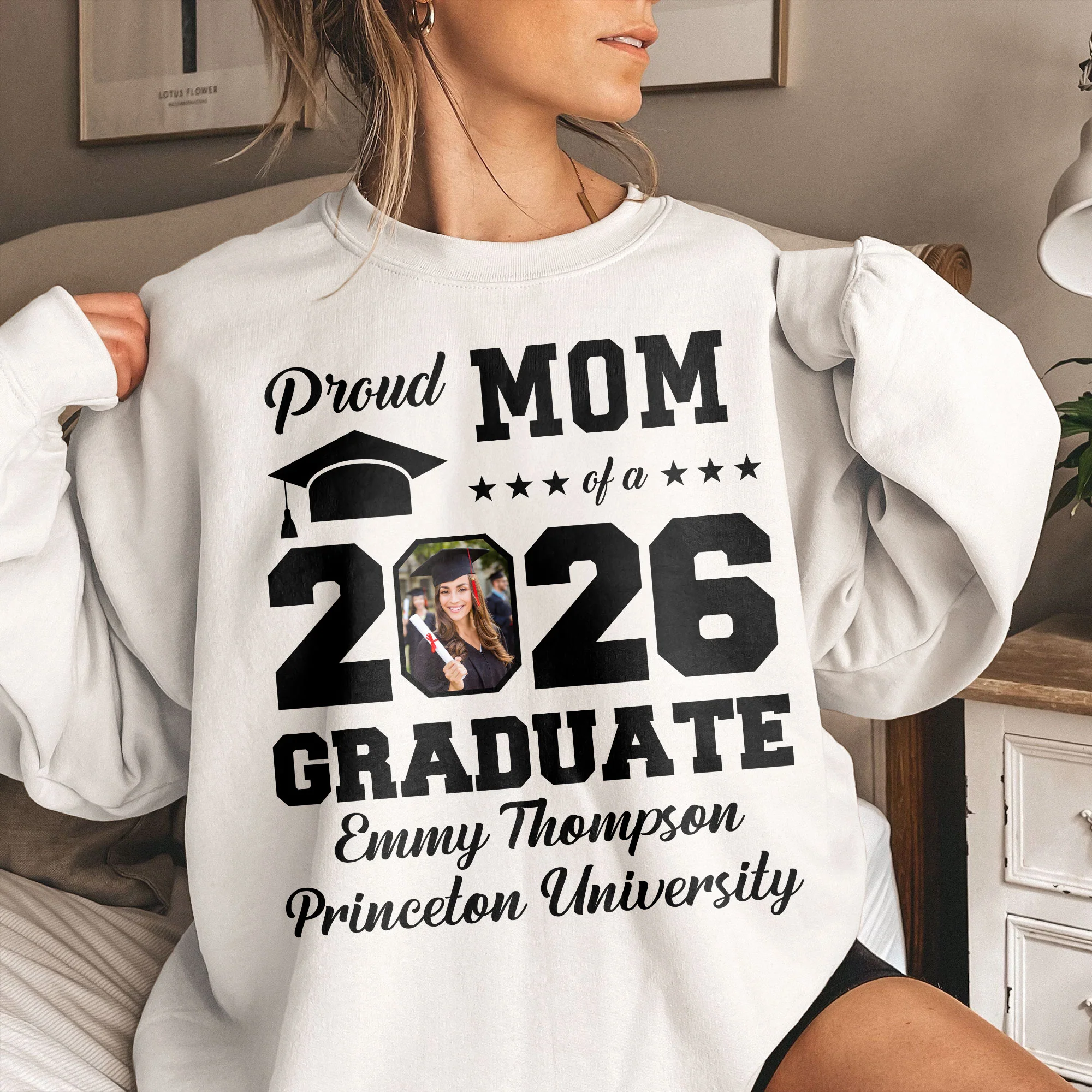 Proud Mom Of A Graduate - Personalized Photo Shirt - Image 5