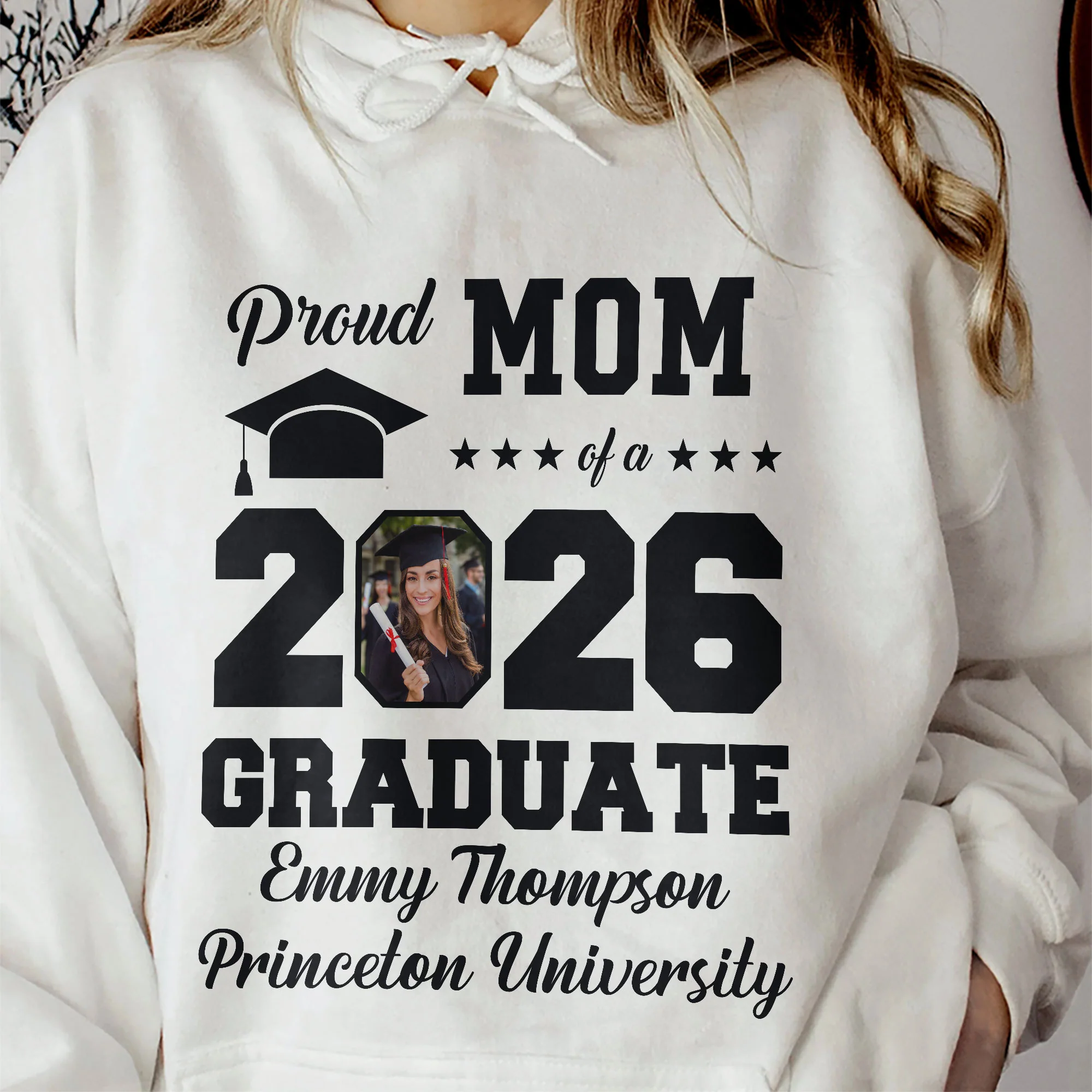 Proud Mom Of A Graduate - Personalized Photo Shirt - Image 7