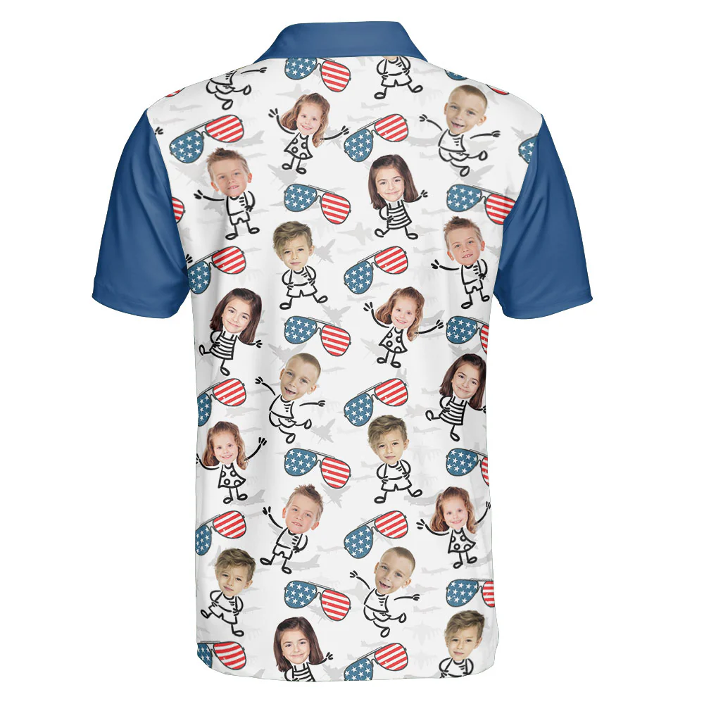 Proud Top Dad Custom Kids Name - Personalized Photo Polo Shirt - Image 6