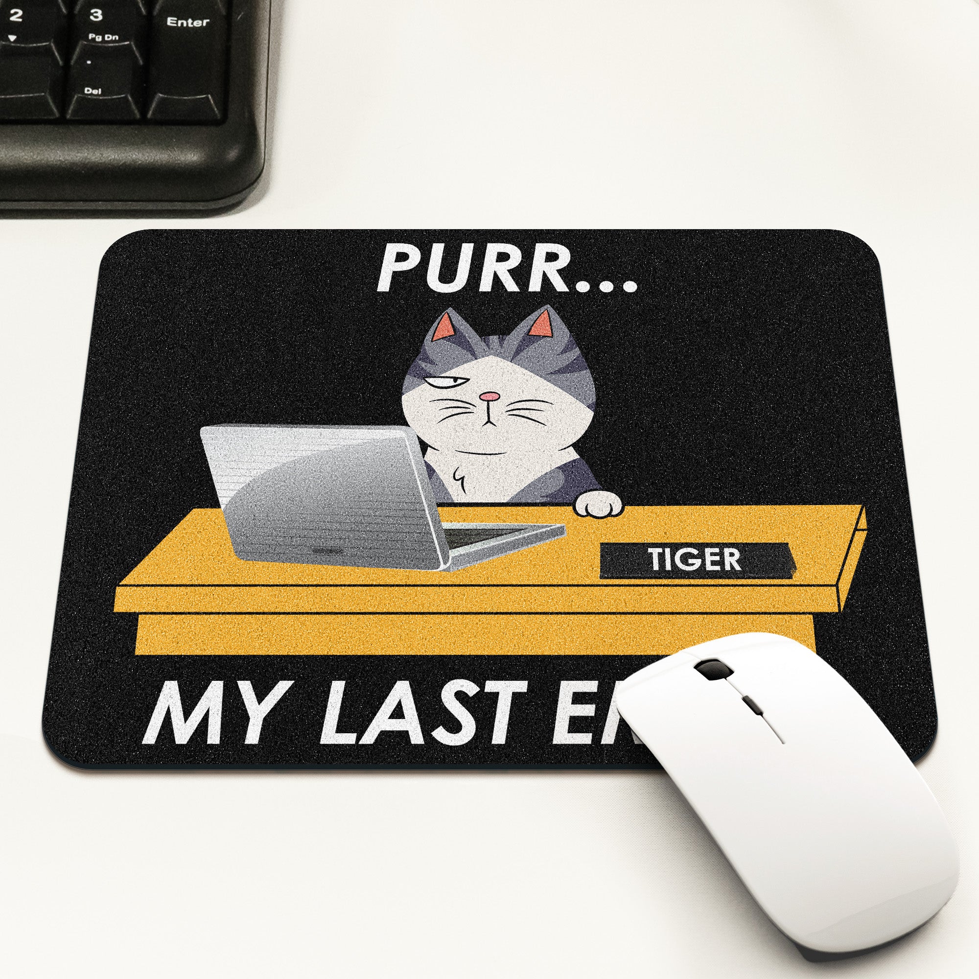Purr...My Last Email - Custom Shape Mouse Pad - Image 2