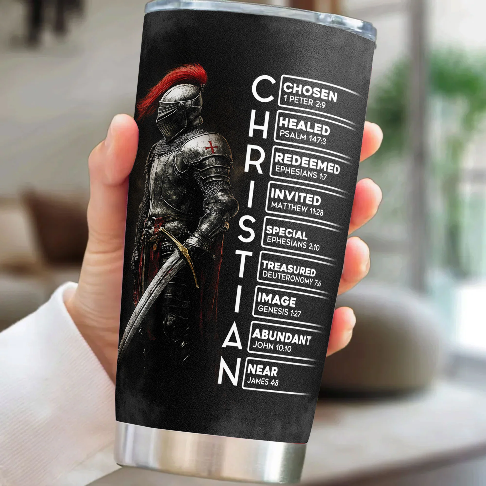 Put On The Full Armor Of God - Personalized Tumbler Cup - Image 3