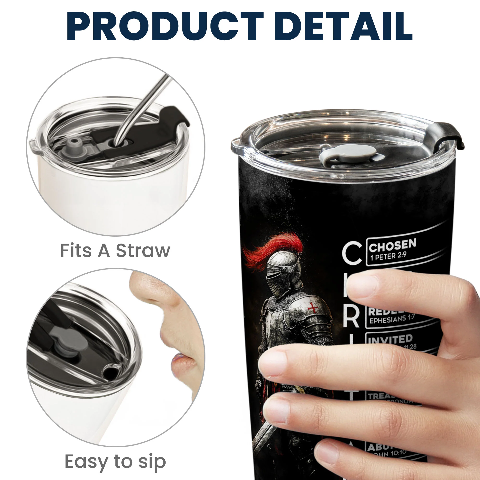 Put On The Full Armor Of God - Personalized Tumbler Cup - Image 4