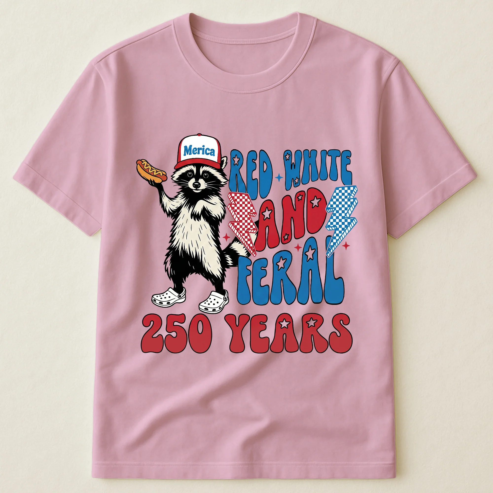 Raccoon Red White & Feral 250 Years - Shirt - Image 14