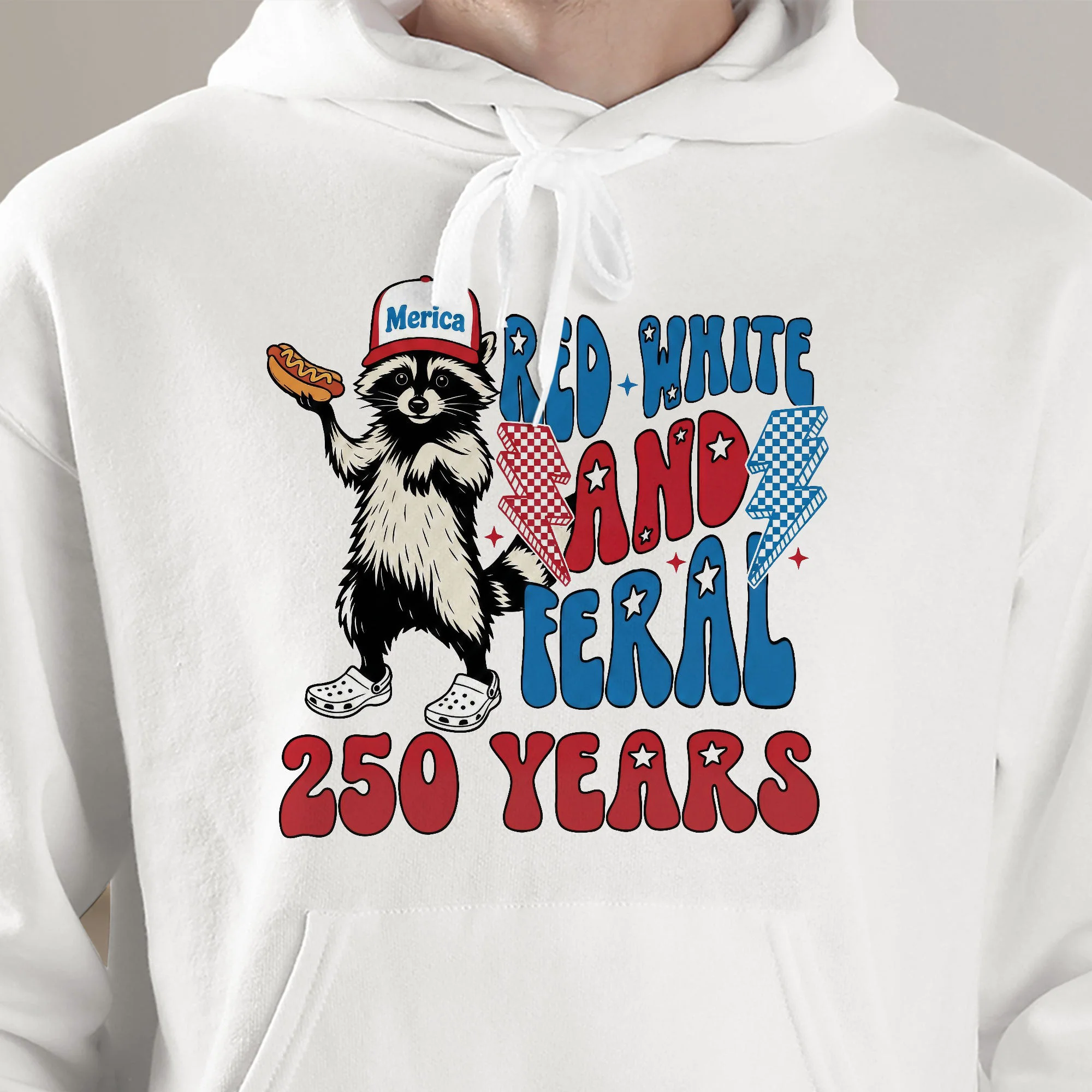 Raccoon Red White & Feral 250 Years - Shirt - Image 6