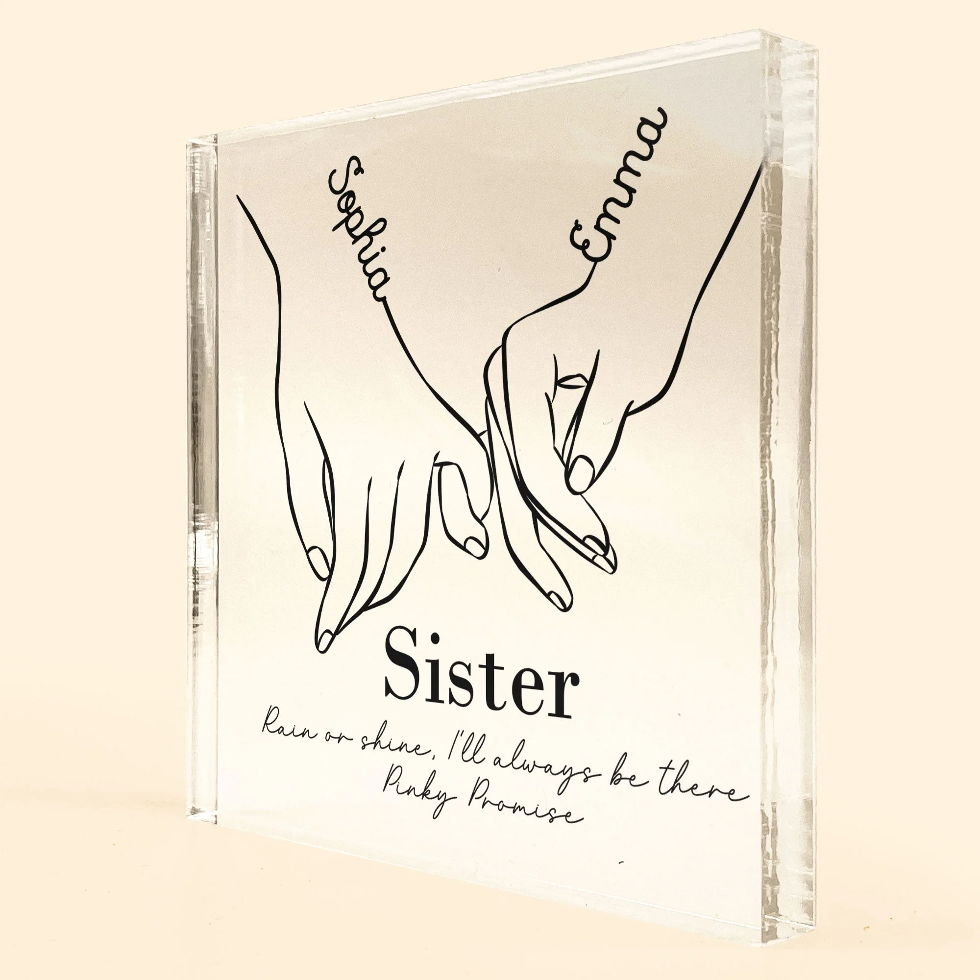 Rain Or Shine, I'll Always Be There - Personalized Custom Square-Shaped Acrylic Plaque - Image 2