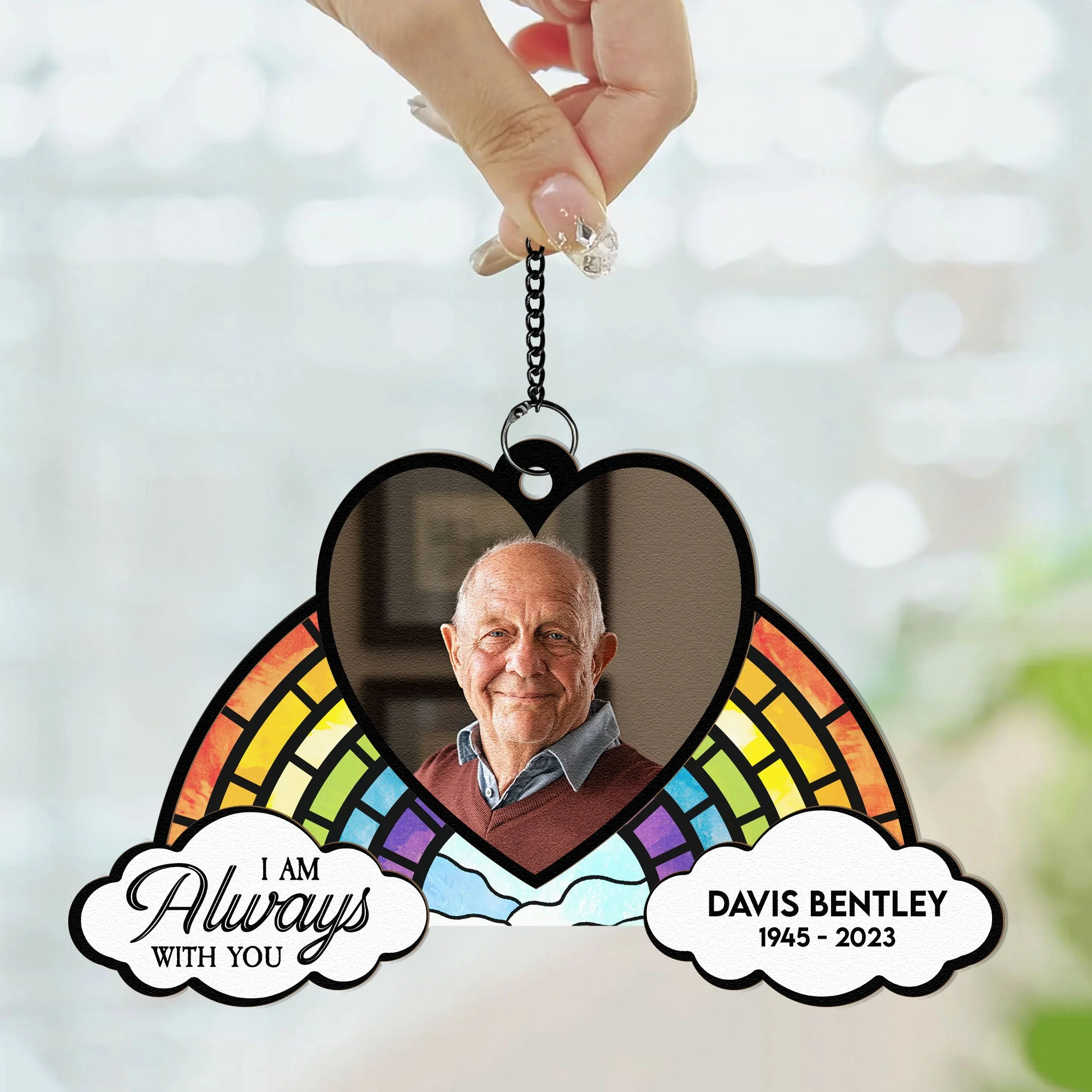 Rainbow Bridge - Personalized Window Hanging Suncatcher Photo Ornament - Image 2