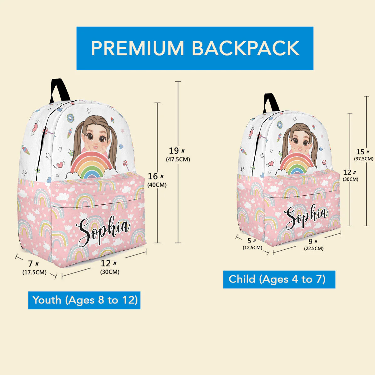 Rainbow Kids - Personalized Kid Backpack - Image 5