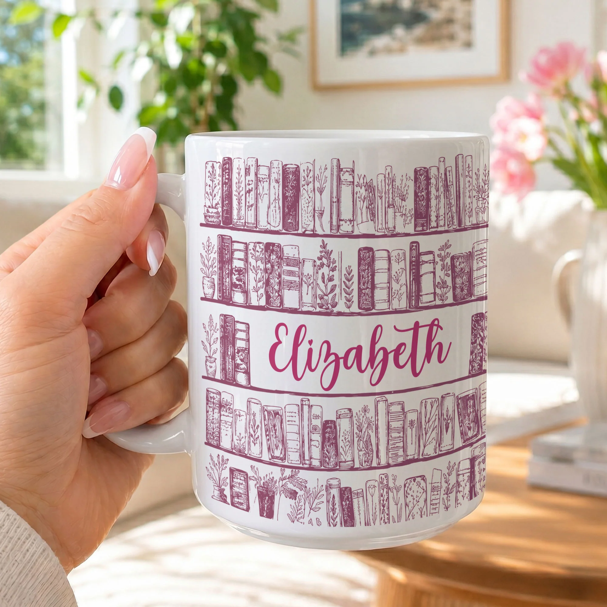 Reading Mug For Bookworm, Book Lover - Personalized Mug - Image 2