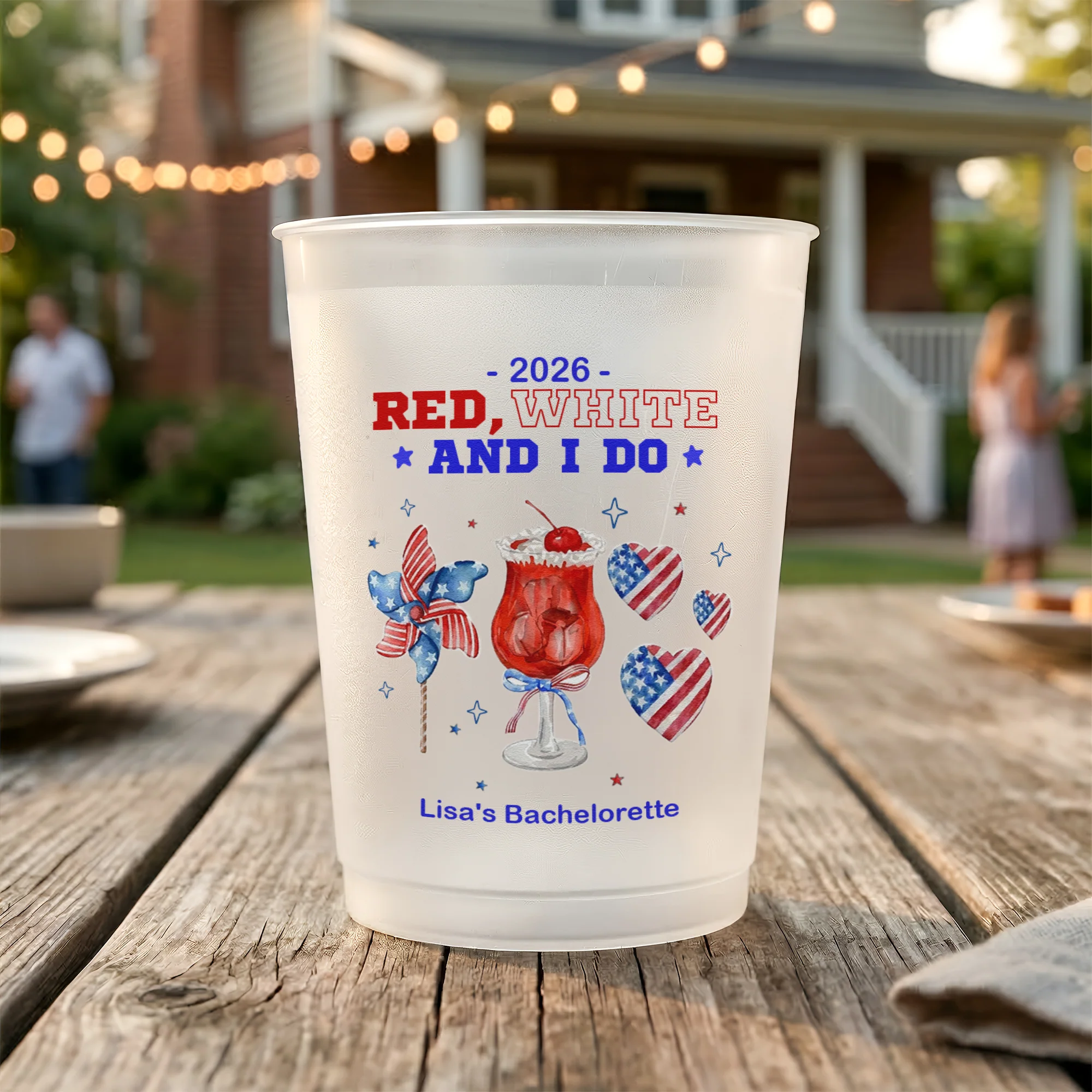 Red White And I Do Bachelorette Party Cups - Personalized Cups - Image 5