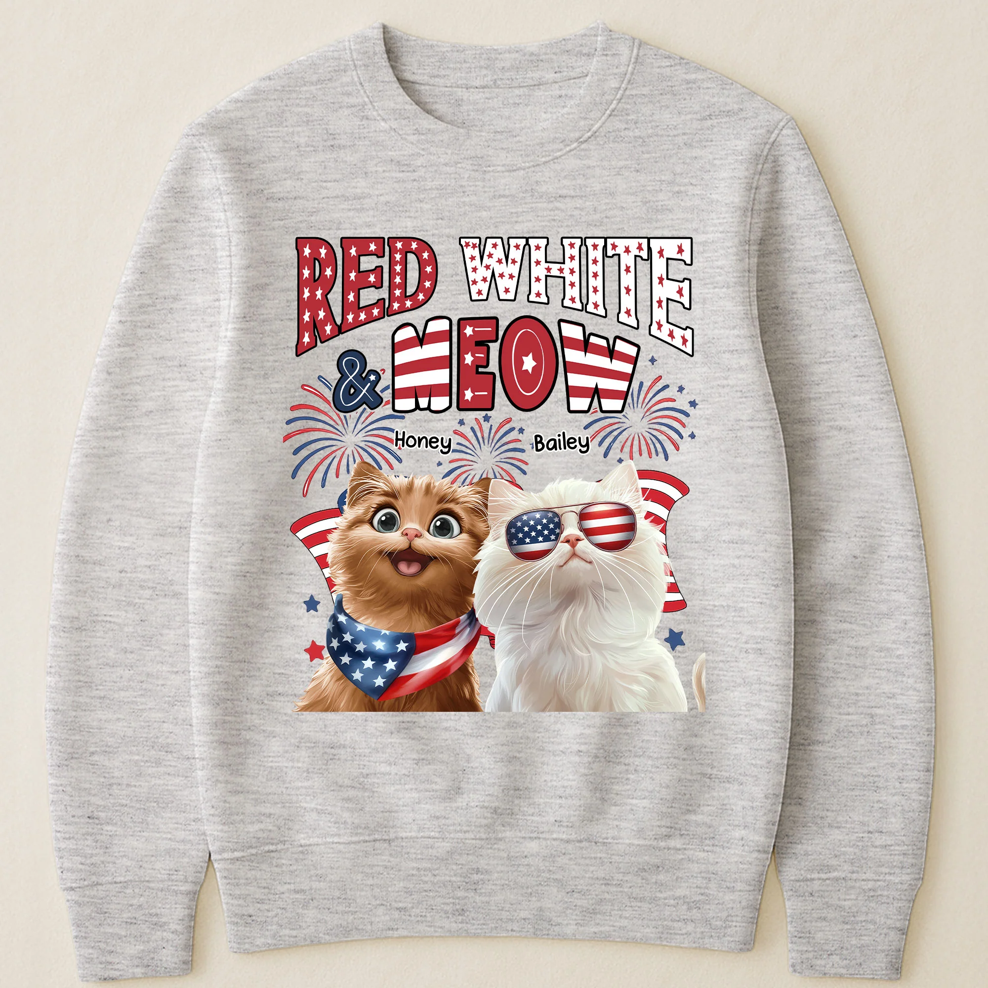 Red White Meow - Personalized Shirt - Image 4