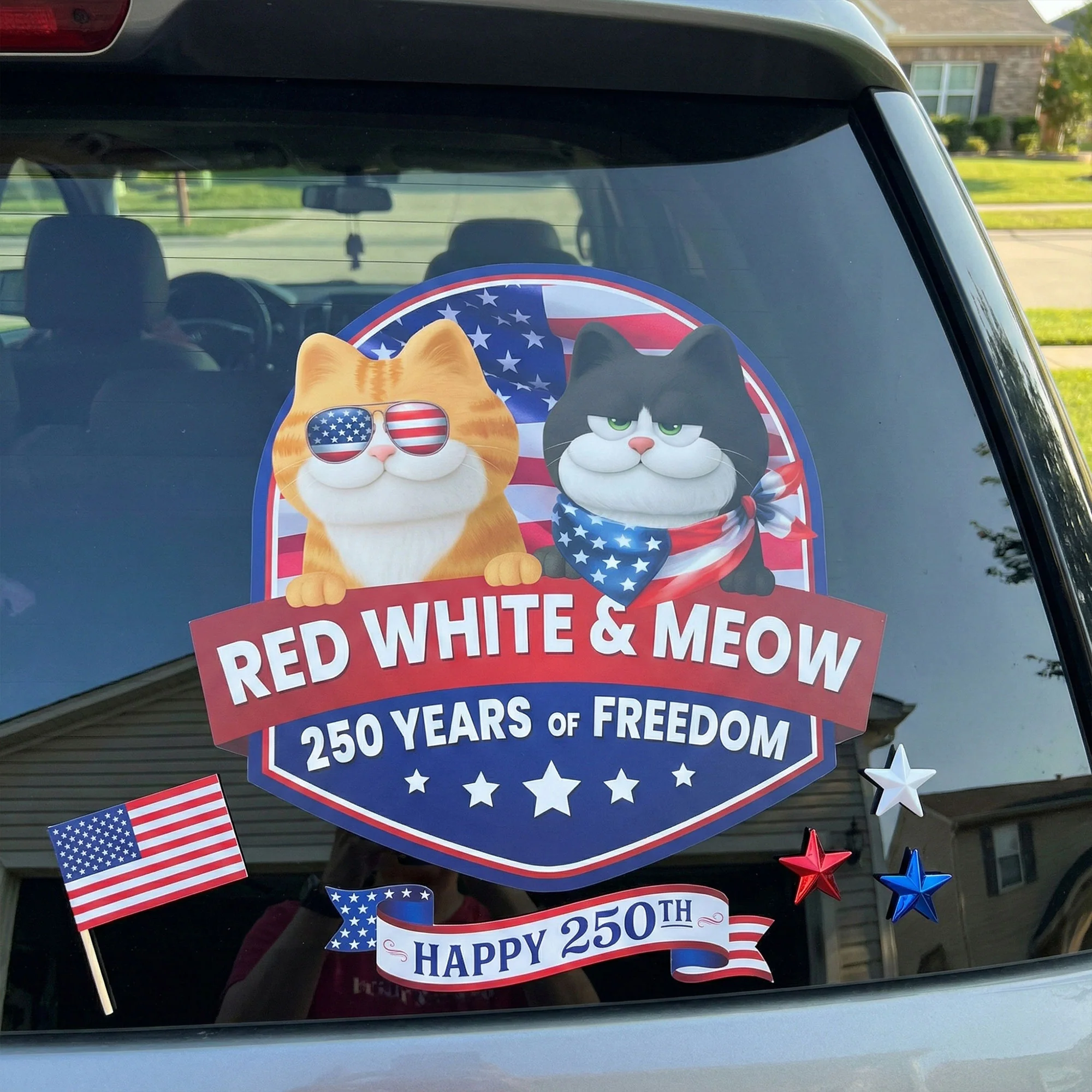Red White & Woof 250 Years Of Freedom - Personalized Decal - Image 3