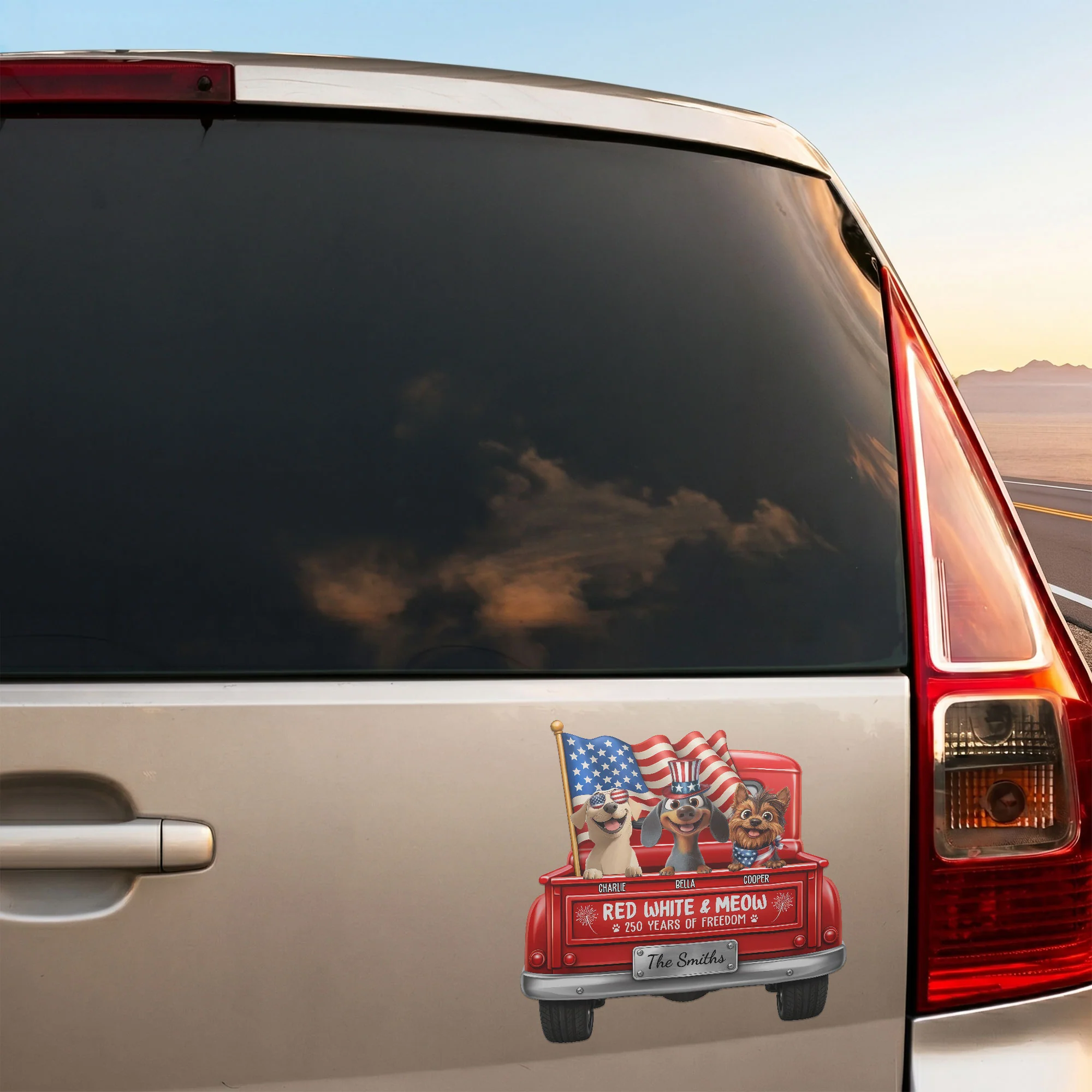 Red White & Woof - Personalized Bumper Sticker - Image 4