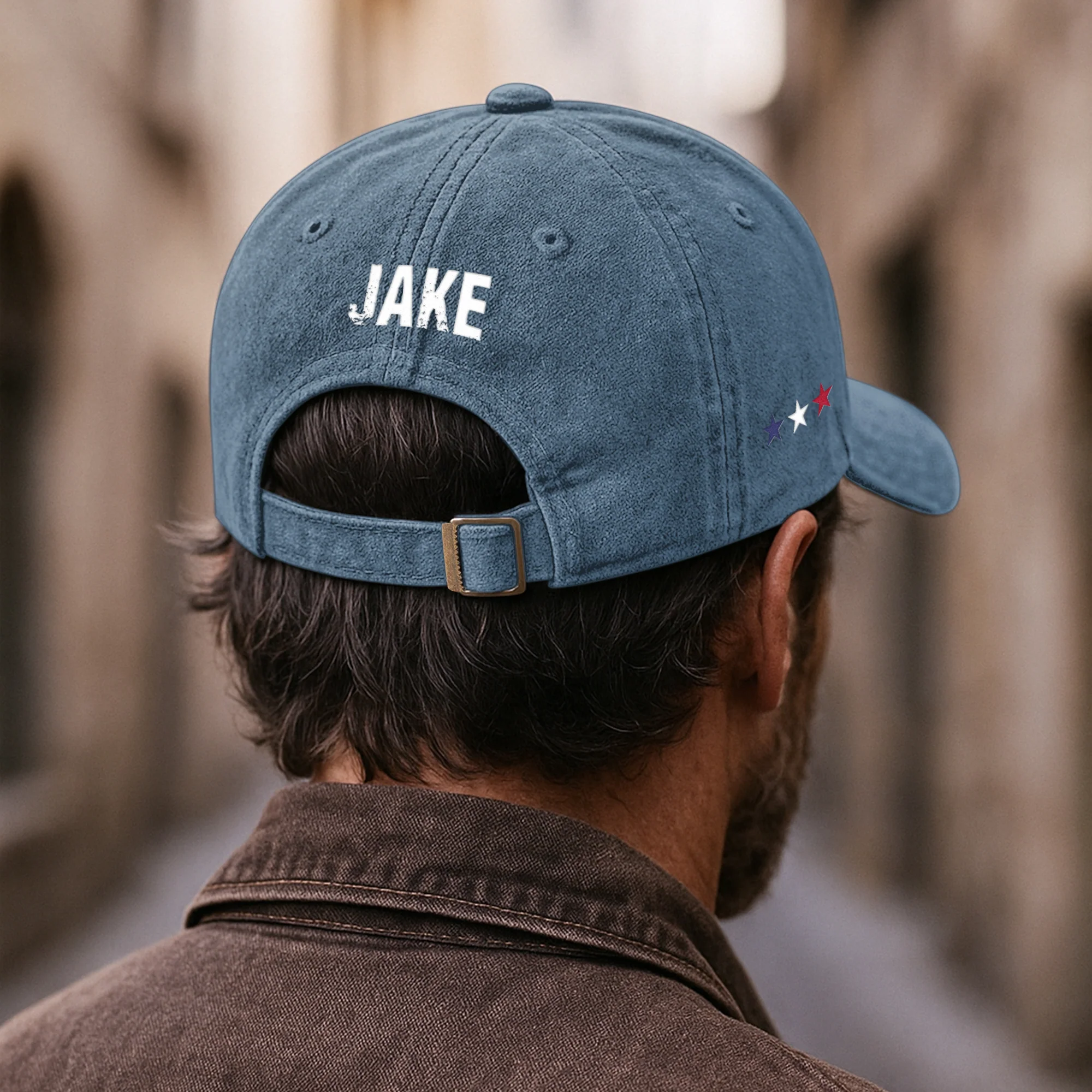 Rejecting Kings Since 1776 - Personalized Distressed Denim Cap - Image 5