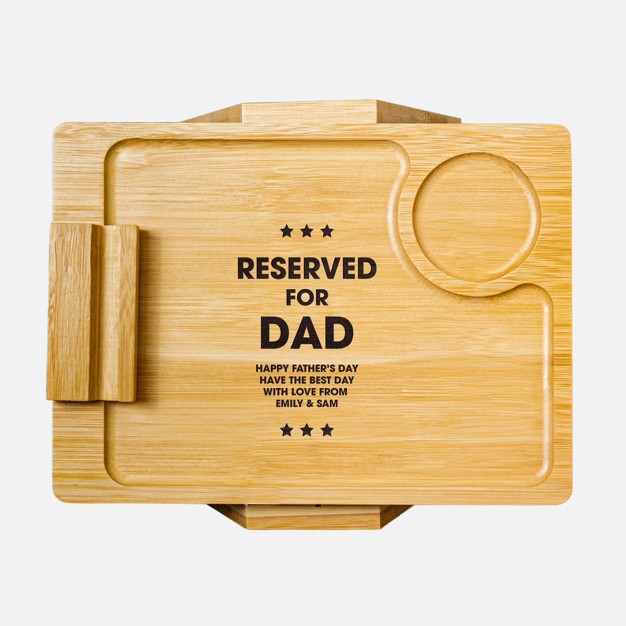 Reserved For Dad/ Daddy/Papa - Personalized Wooden Couch Arm Table - Image 2