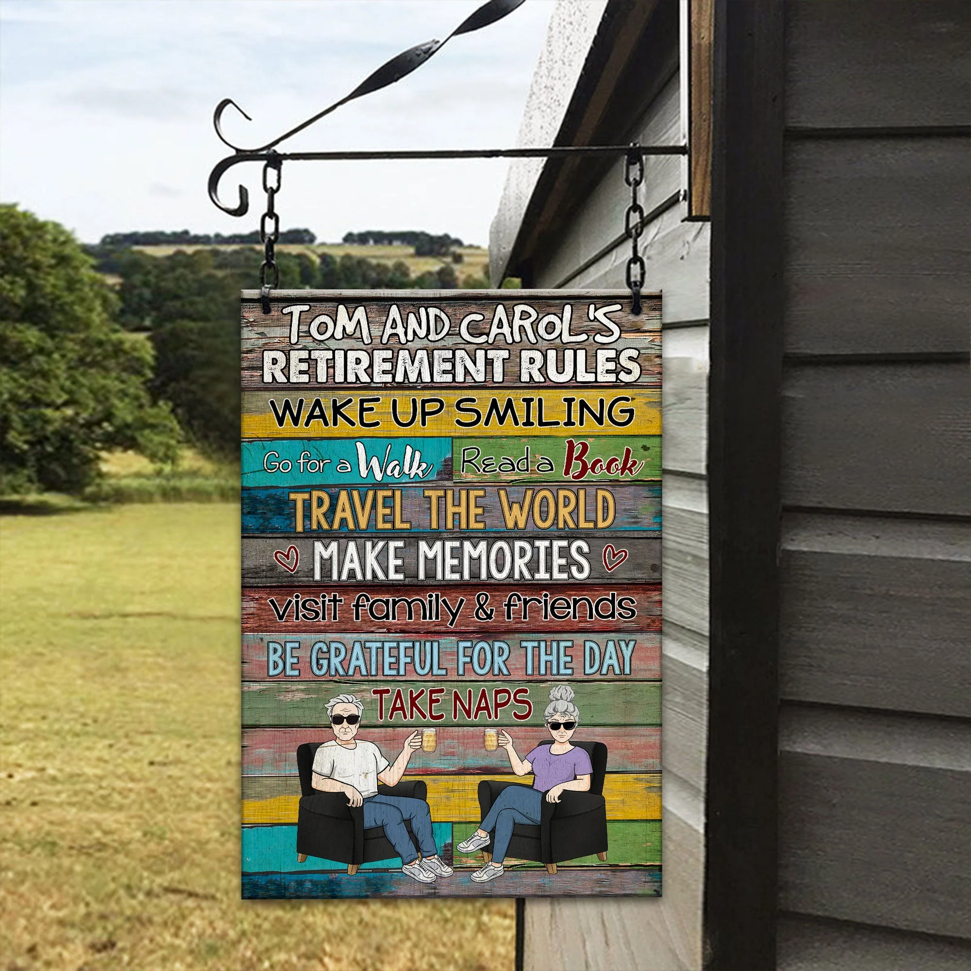 Retirement Rules - Personalized Metal Sign - Image 2
