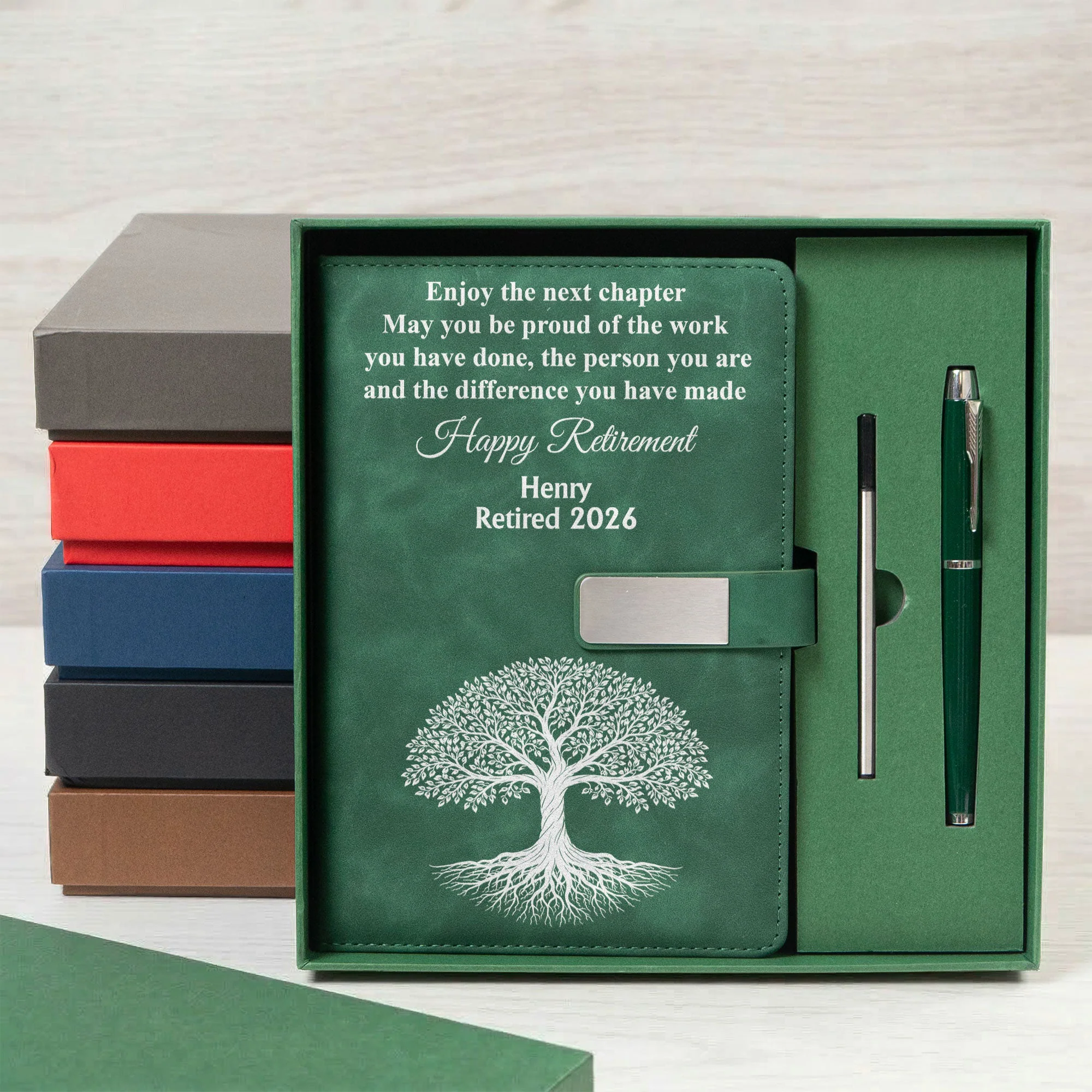 Retirement Thank You Gifts For Him, Her - Coworker Farewell Present - Personalized Notebook Set - Image 6