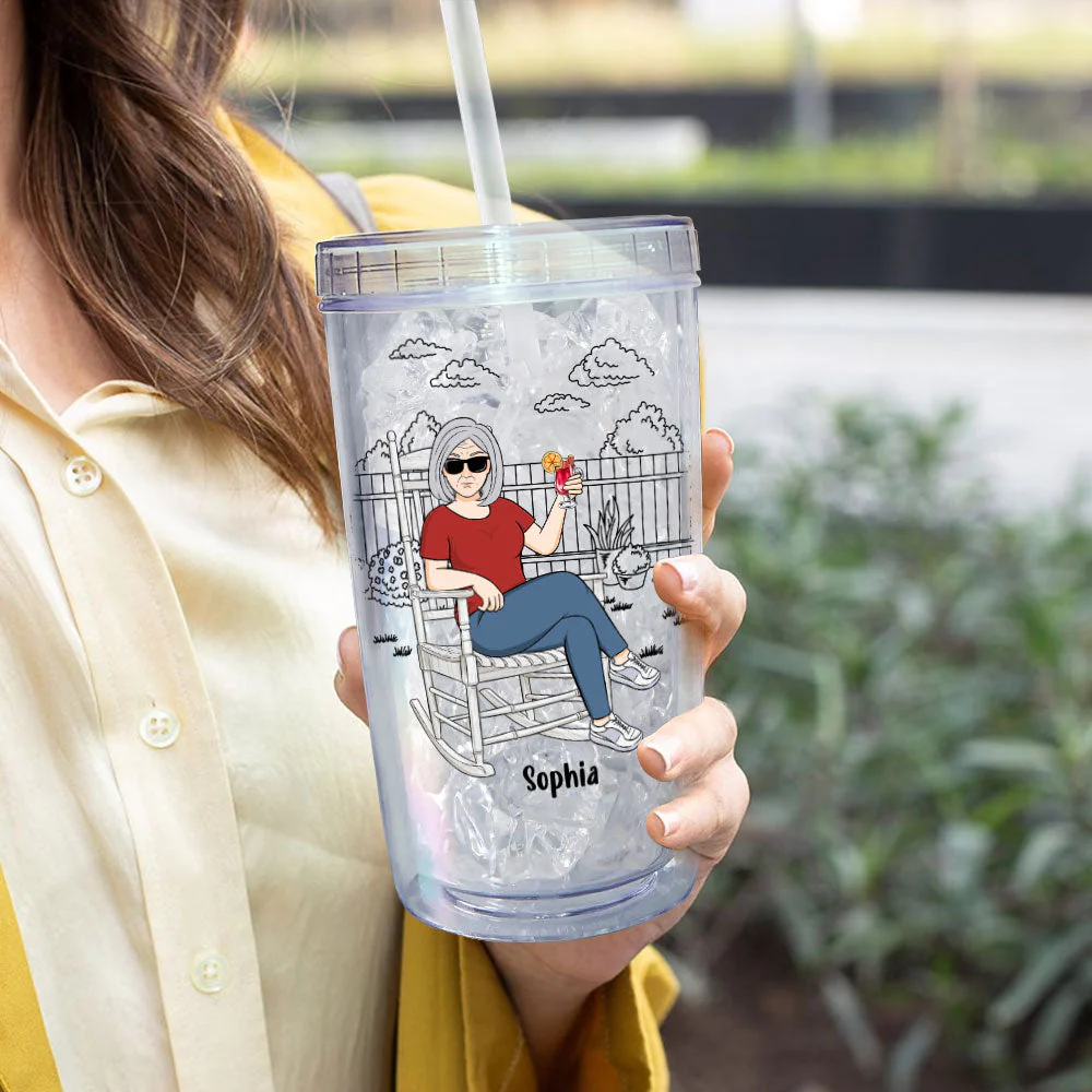 Retirement Weekly Schedule - Personalized Acrylic Tumbler With Straw - Image 4