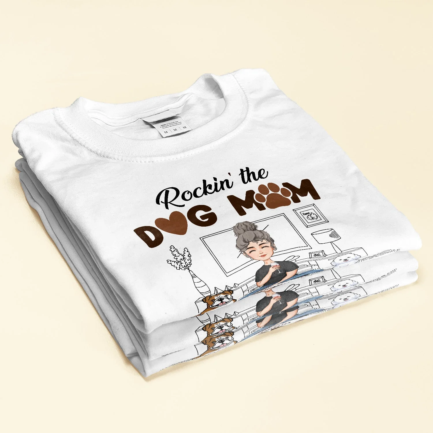Rockin' The Dog Mom And Spoiled Wife Life - Personalized Shirt - Image 2