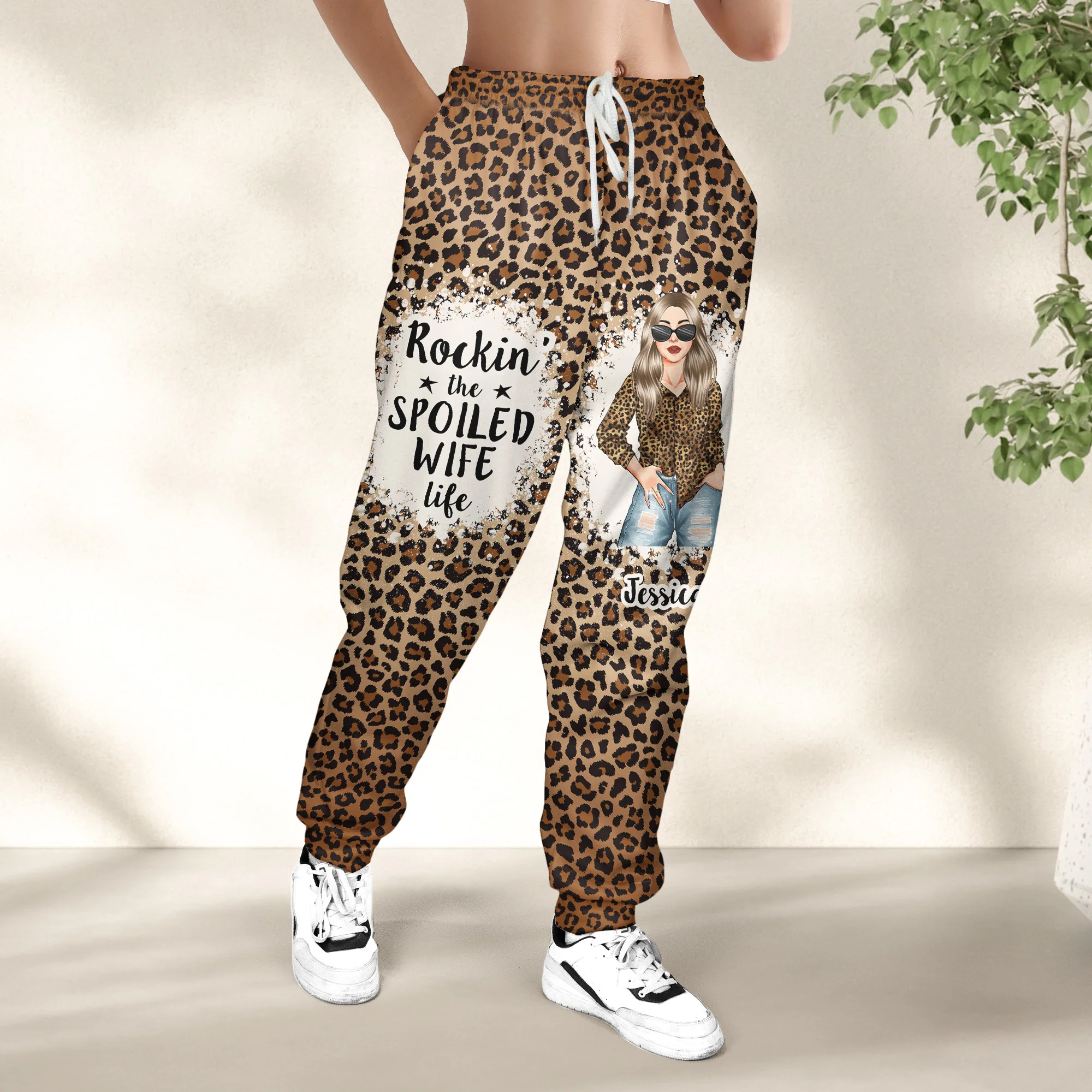 Rockin' The Spoiled Wife Life - Personalized Sweatpants - Image 2