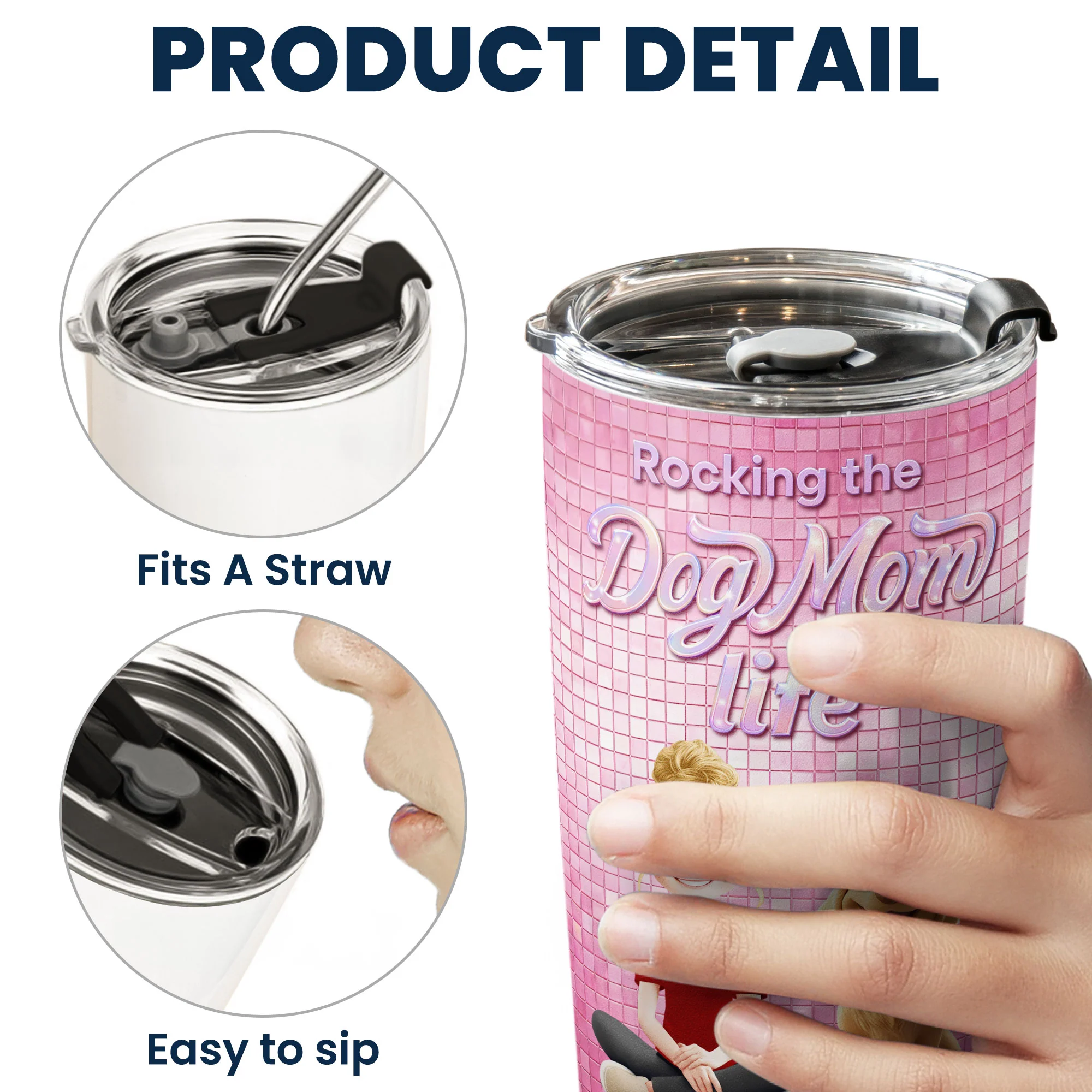 Rocking The Dog Mom Life - Personalized Tumbler - Image 8