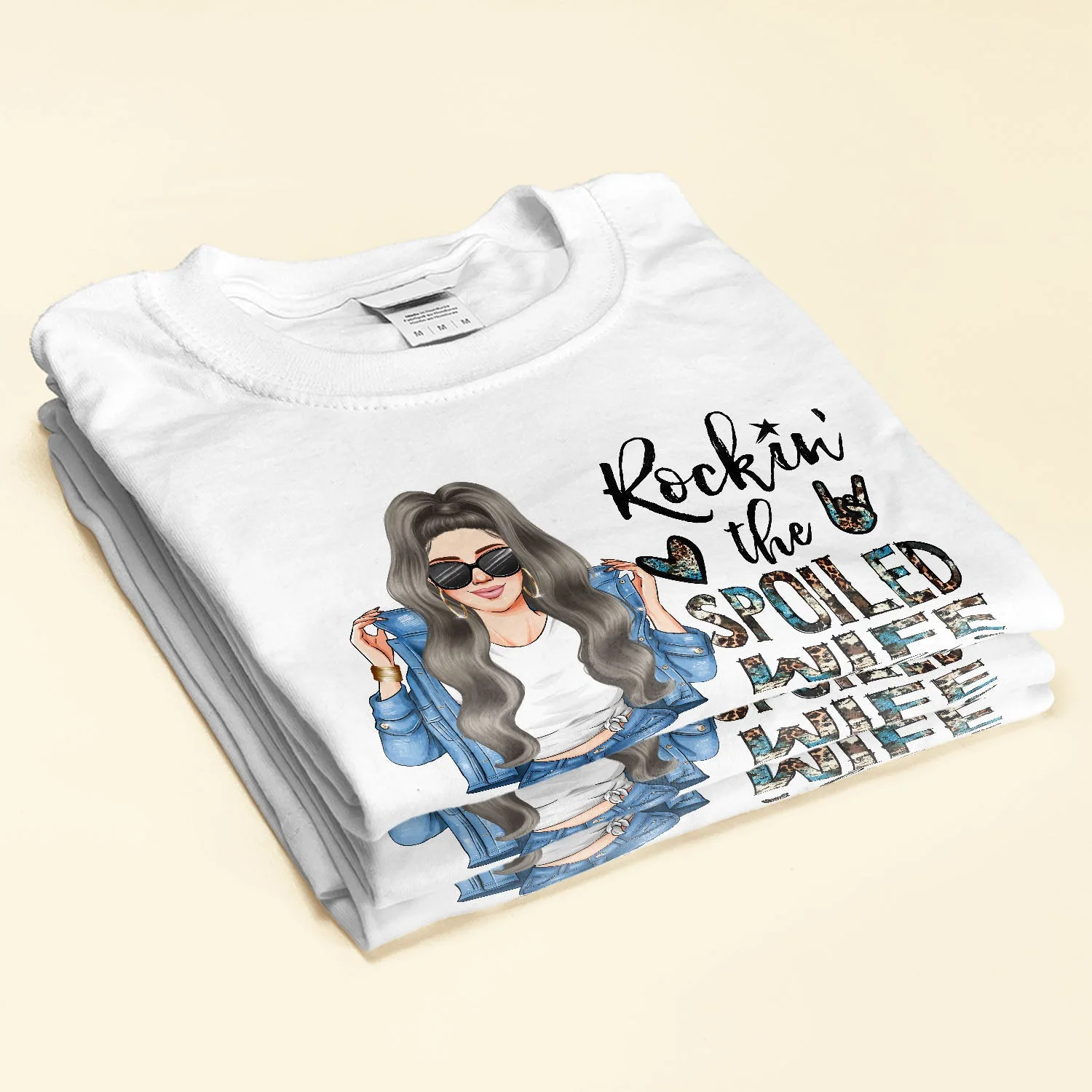 Rocking The Spoiled Wife Life - Personalized Shirt - Anniversary, Birthday Gift For Wife, Lover, Honey - Leopard Design - Image 2