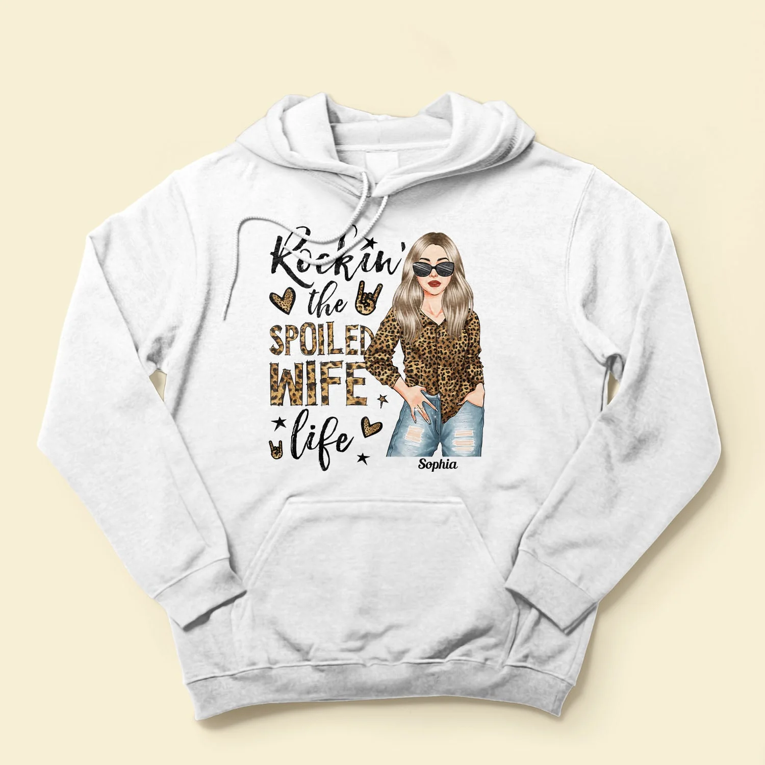 Rocking The Spoiled Wife Life - Personalized Shirt - Anniversary, Valentine's Day, Birthday Gift For Wife, Mom, Mother Lover - Leopard Woman - Image 4