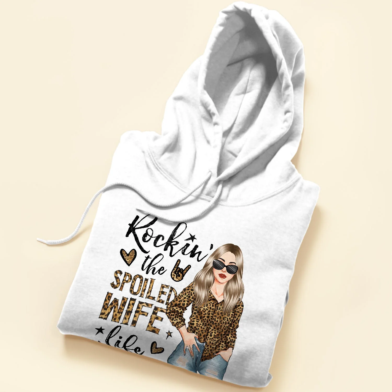 Rocking The Spoiled Wife Life - Personalized Shirt - Anniversary, Valentine's Day, Birthday Gift For Wife, Mom, Mother Lover - Leopard Woman - Image 5