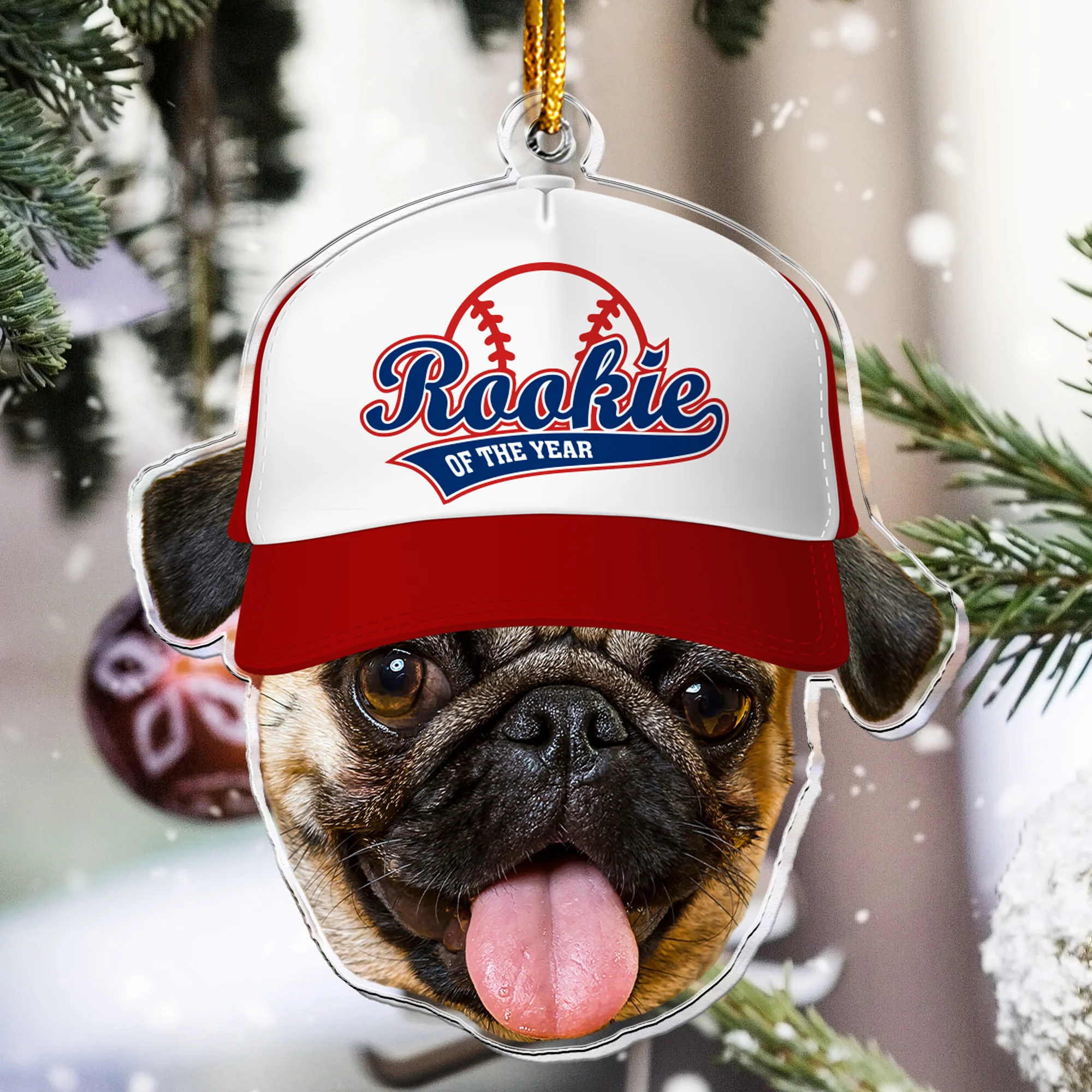 Rookie Of The Year - Baby's First Christmas Gifts - Personalized Acrylic Photo Ornament - Image 2