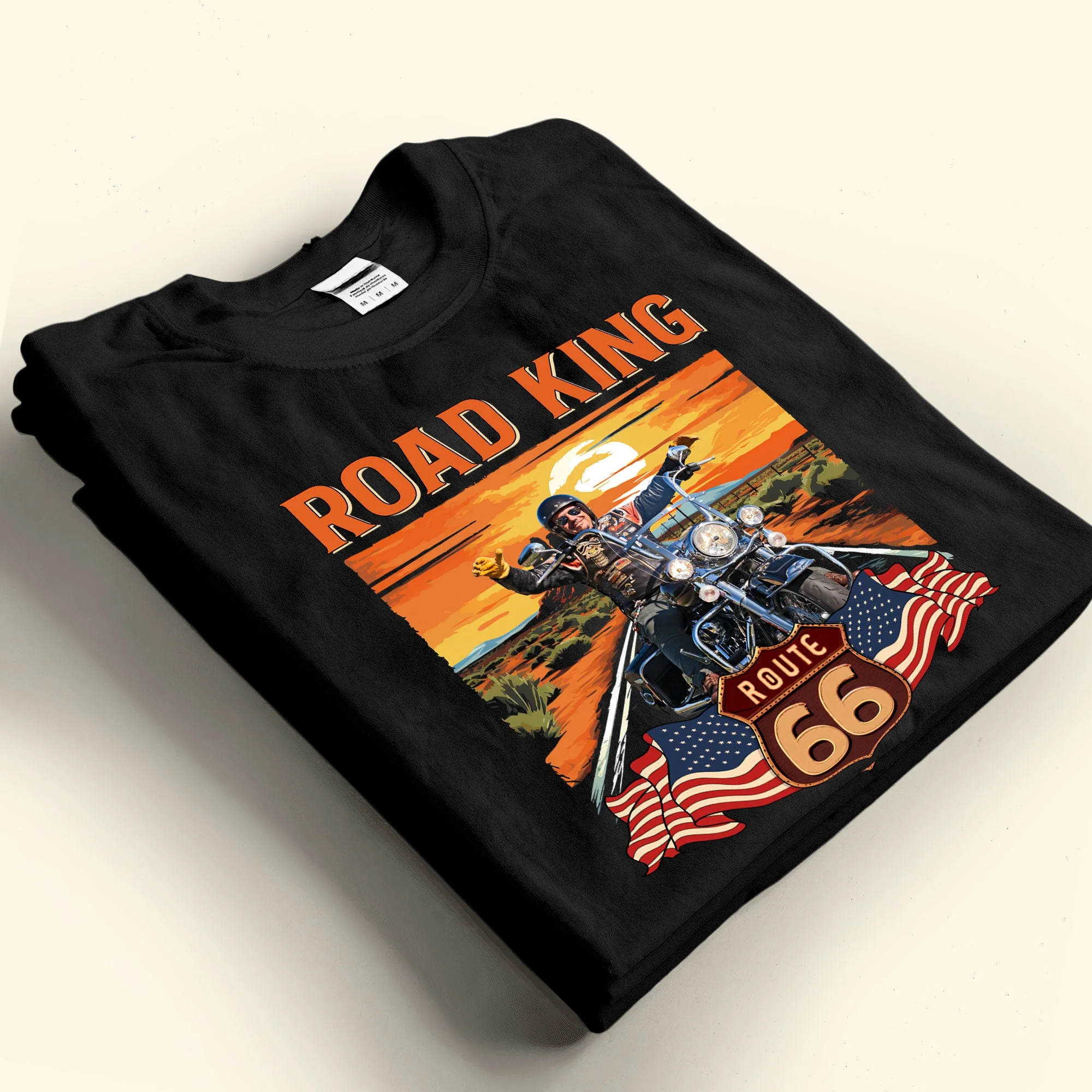 Route 66 Biker - Personalized Photo Shirt - Image 5