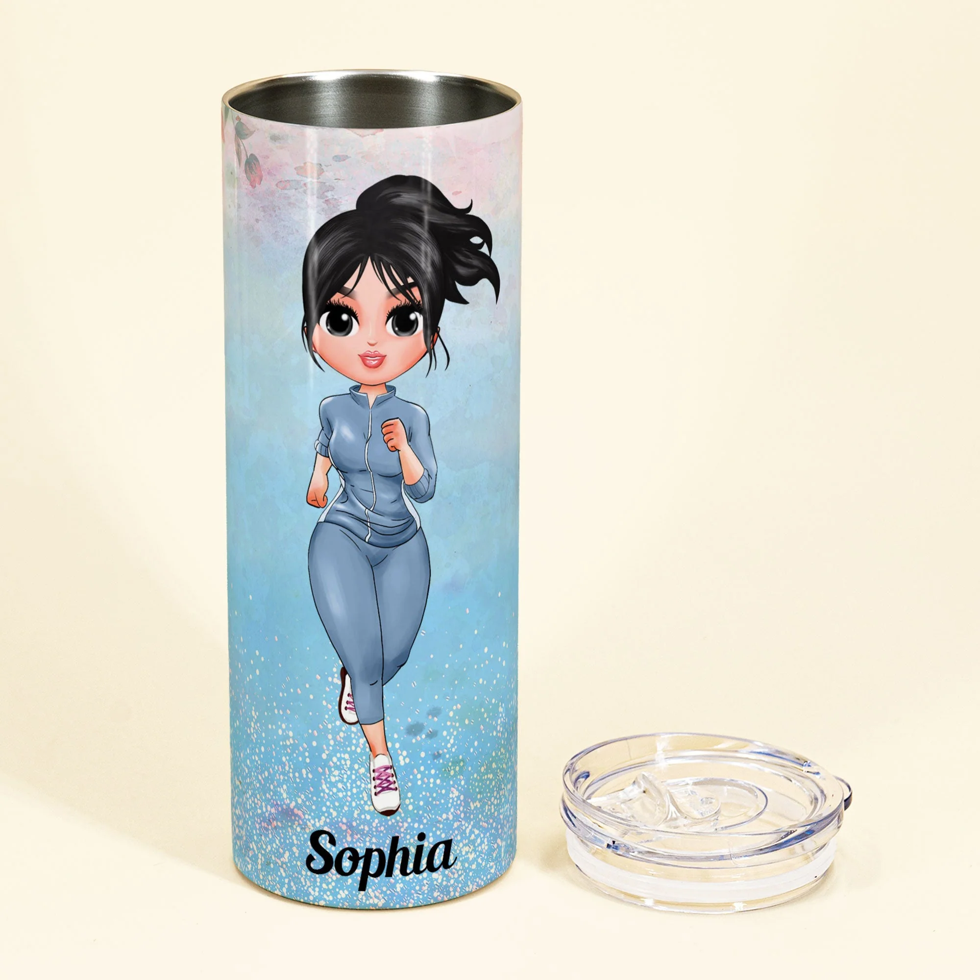 Running Life Lessons - Personalized Skinny Tumbler - Birthday Gift Motivational Gift For Girls, Runners - Image 3