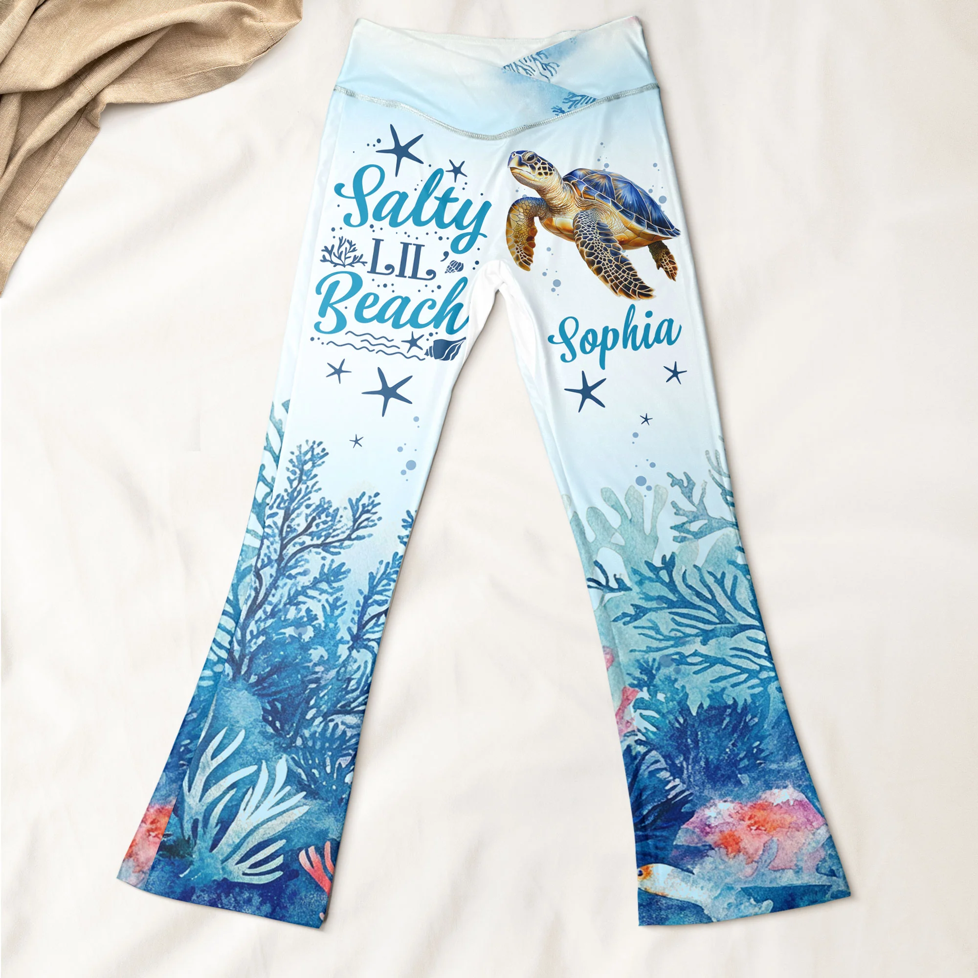 Salty Lil' Beach - Personalized Flare Leggings - Image 2