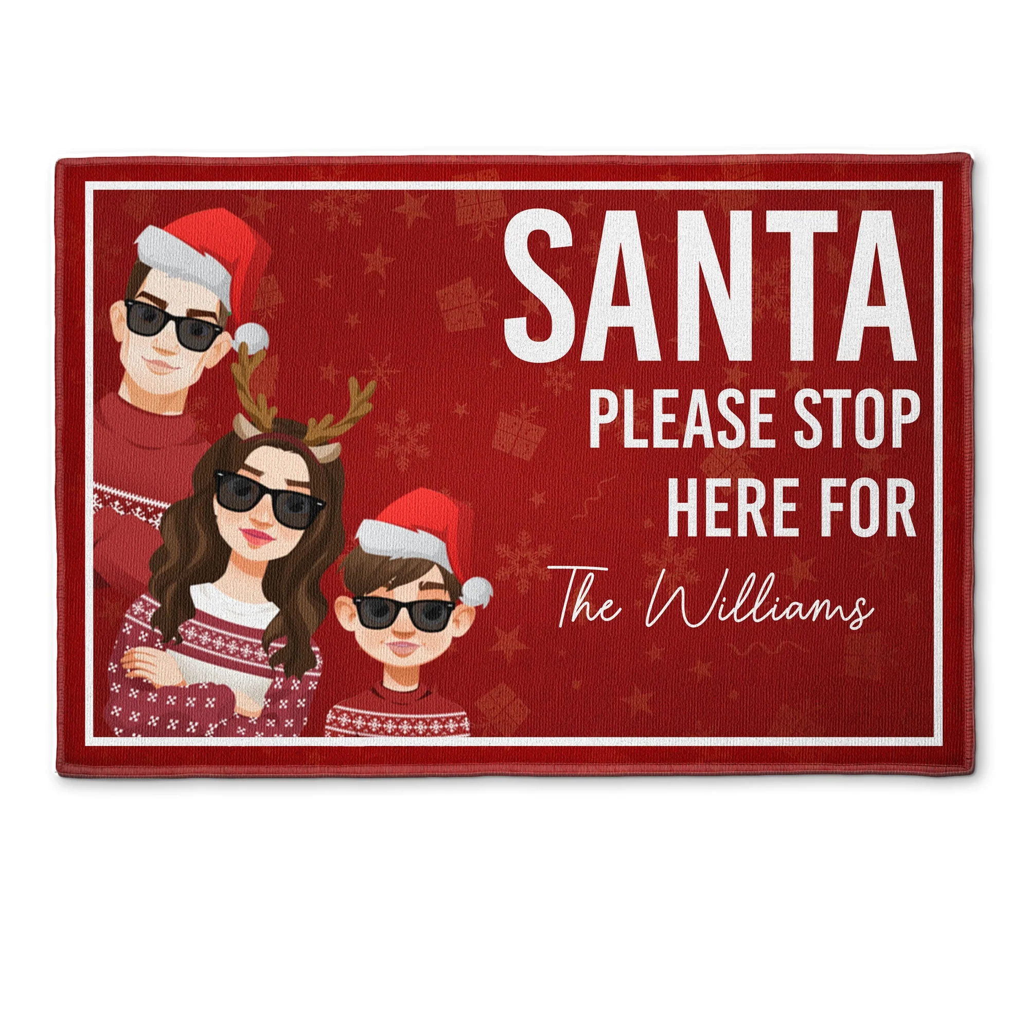 Santa Please Stop Here - Personalized Doormat - Image 2