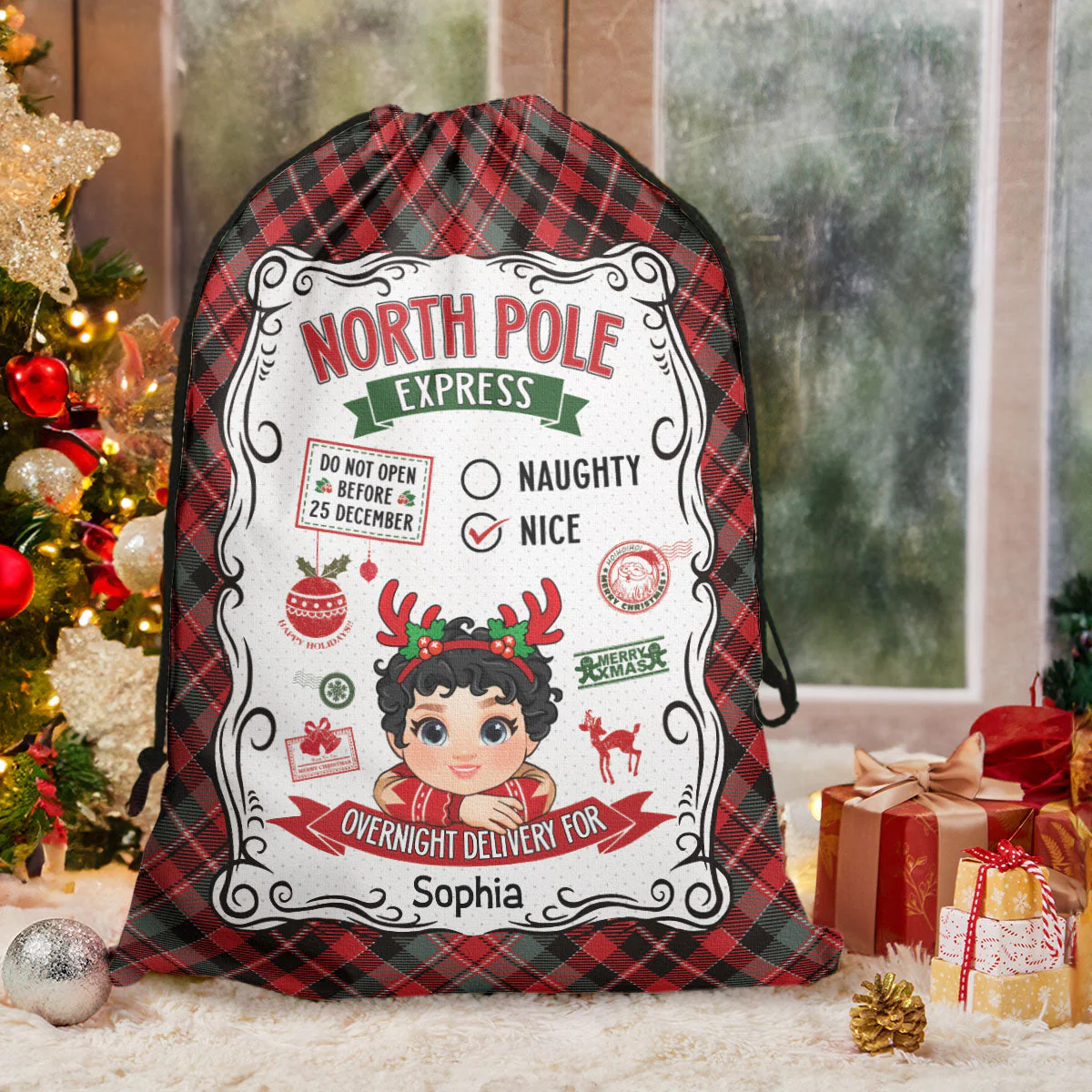 Santa Sack North Pole Express - Personalized Christmas Sack - Image 2