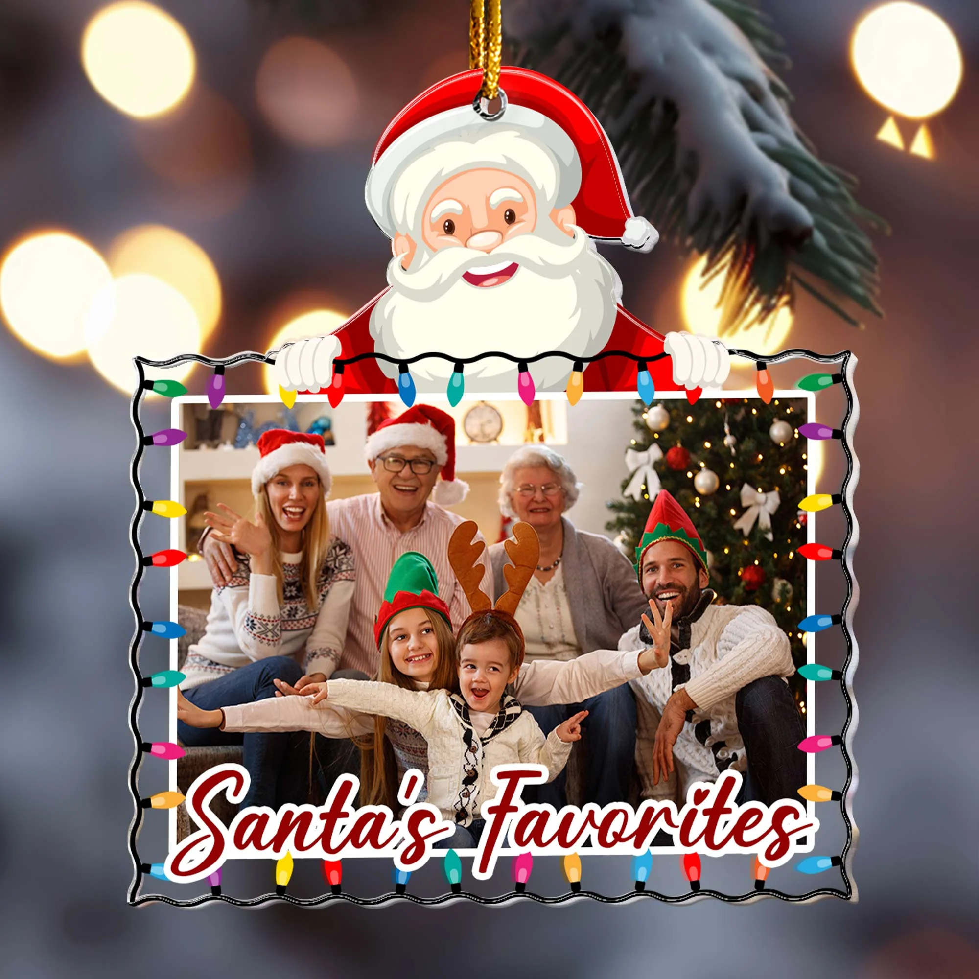 Santa's Favorite - Personalized Acrylic Photo Ornament - Image 5