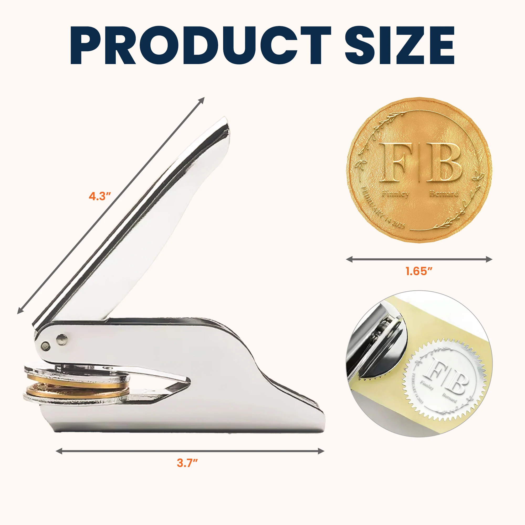 Save The Date - Personalized Book Embosser Stamp - Image 6