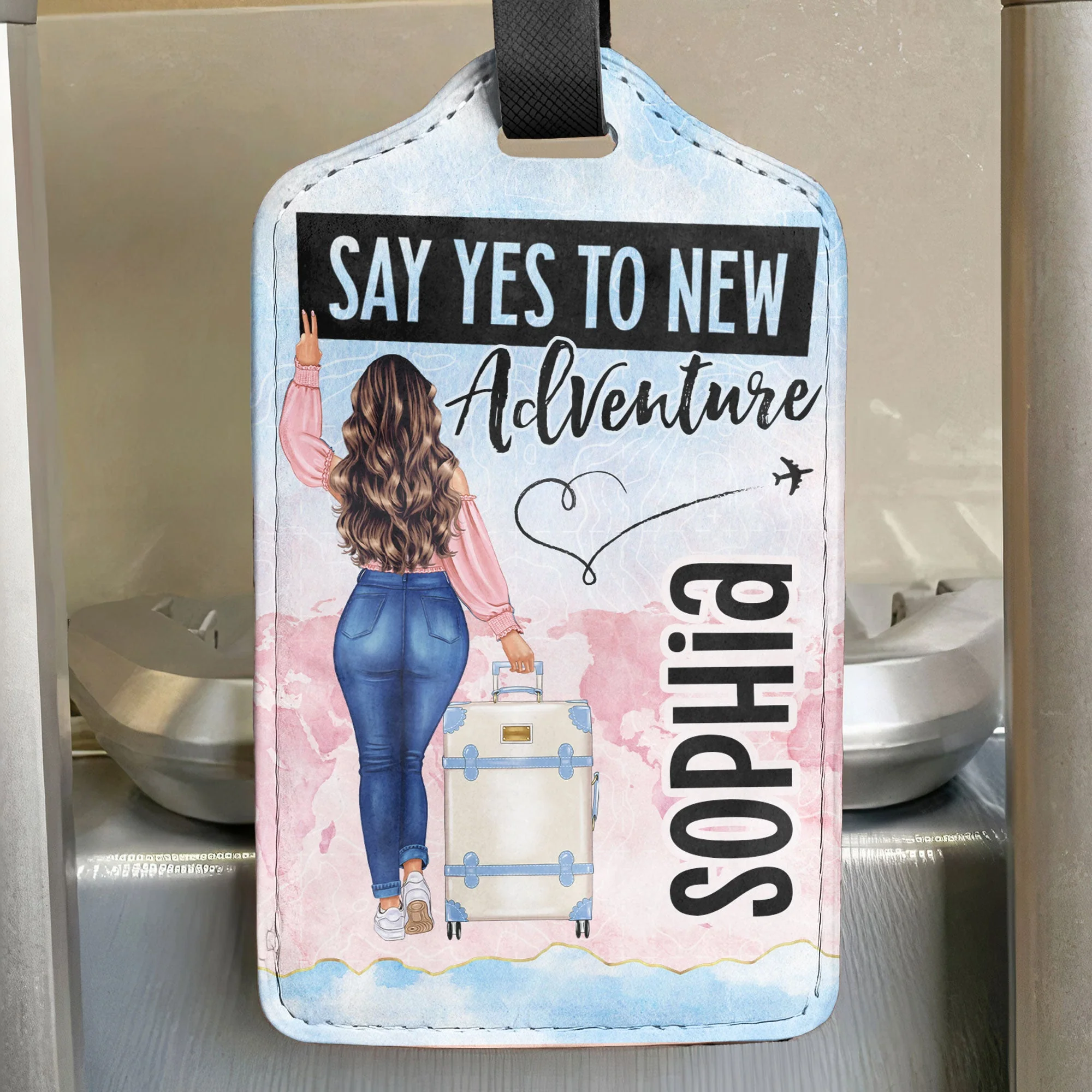 Say Yes To New Adventure - Personalized Luggage Tag - Image 2