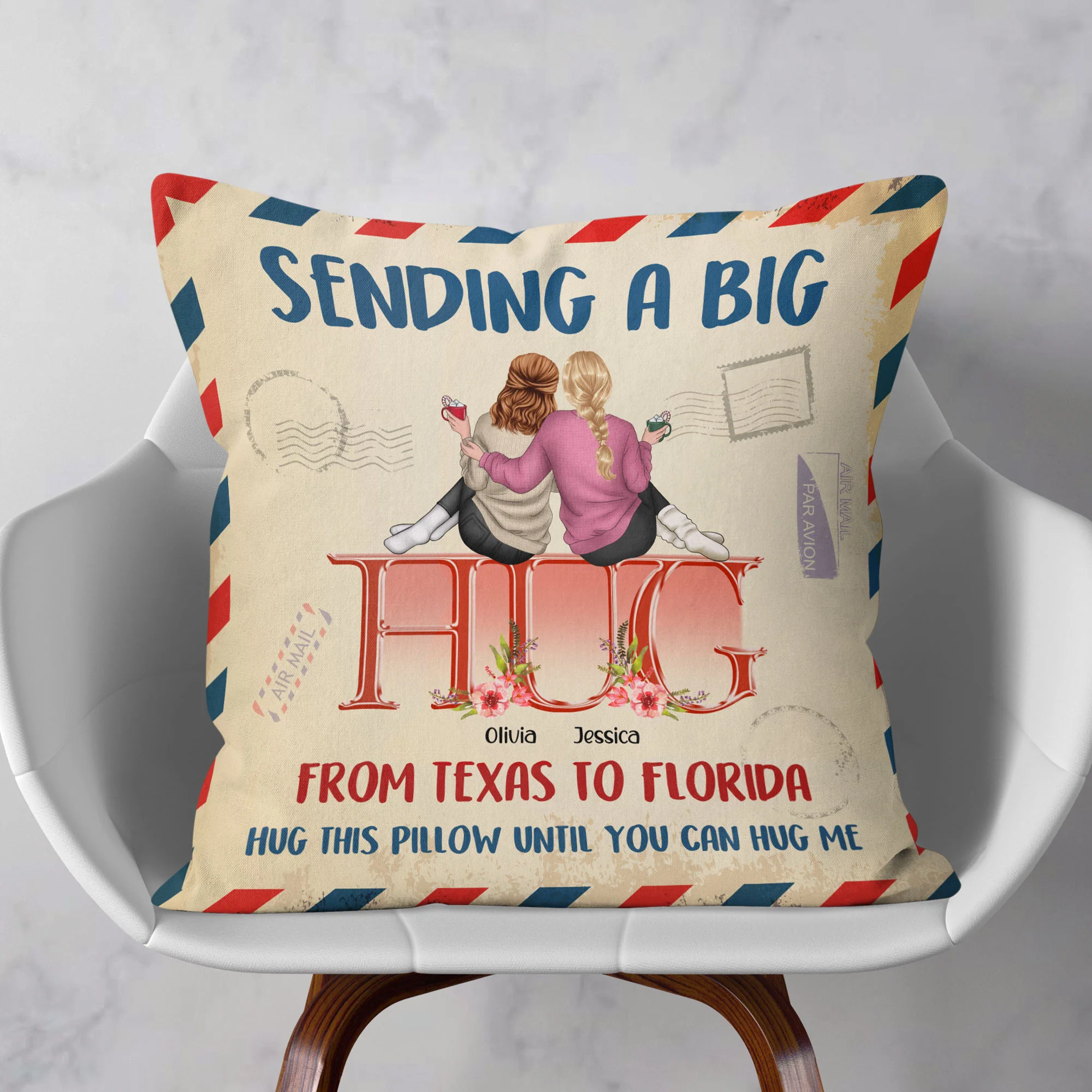Sending A Big Hug - Personalized Pillow (Insert Included) - Image 3