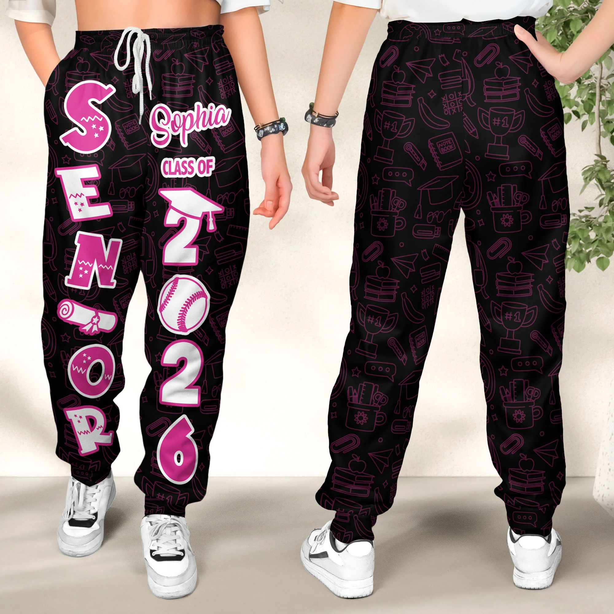 Senior High School, College - Personalized Sweatpants, Lounge Pants With Pockets - Image 4