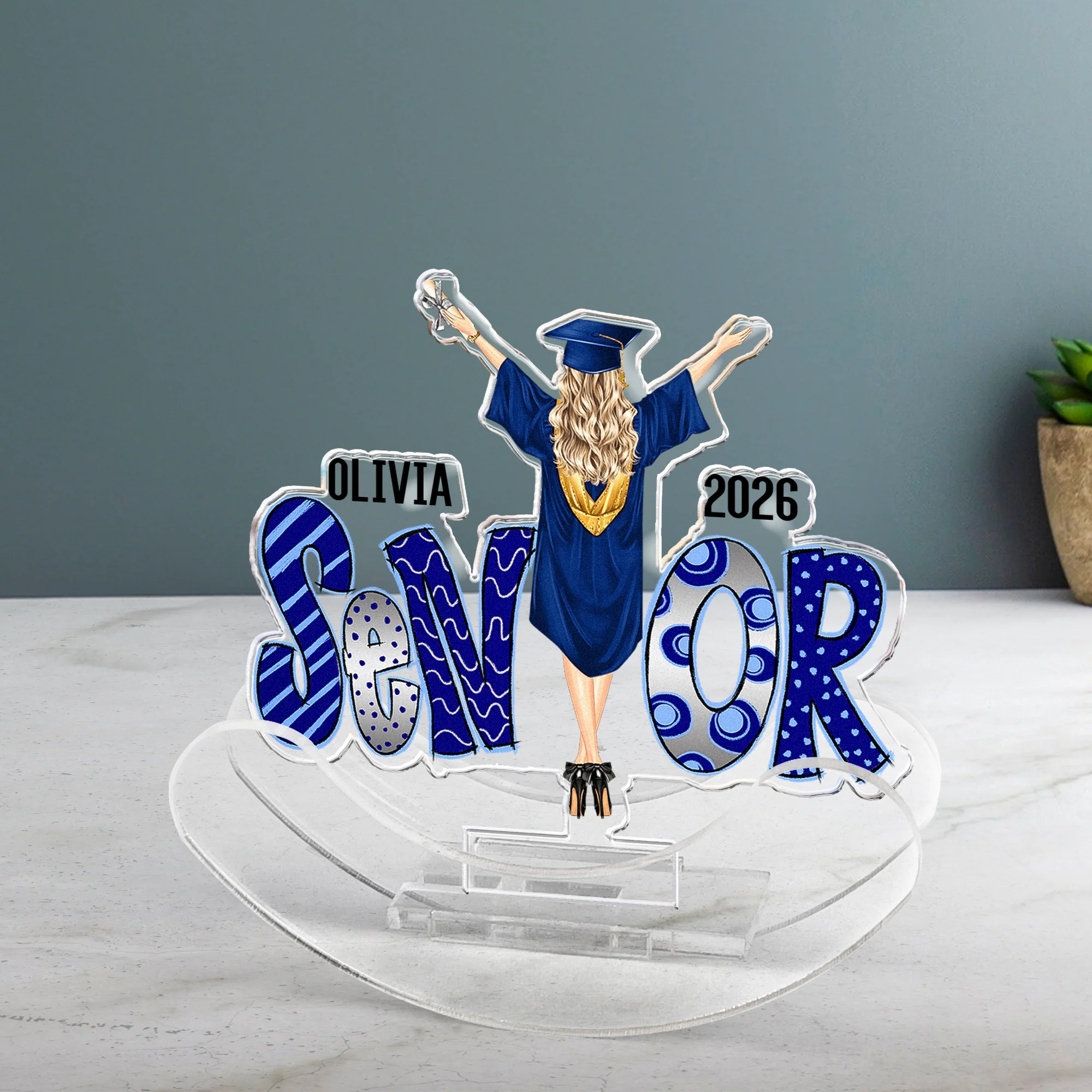 Senior - Personalized Acrylic Shaking Stand - Image 4