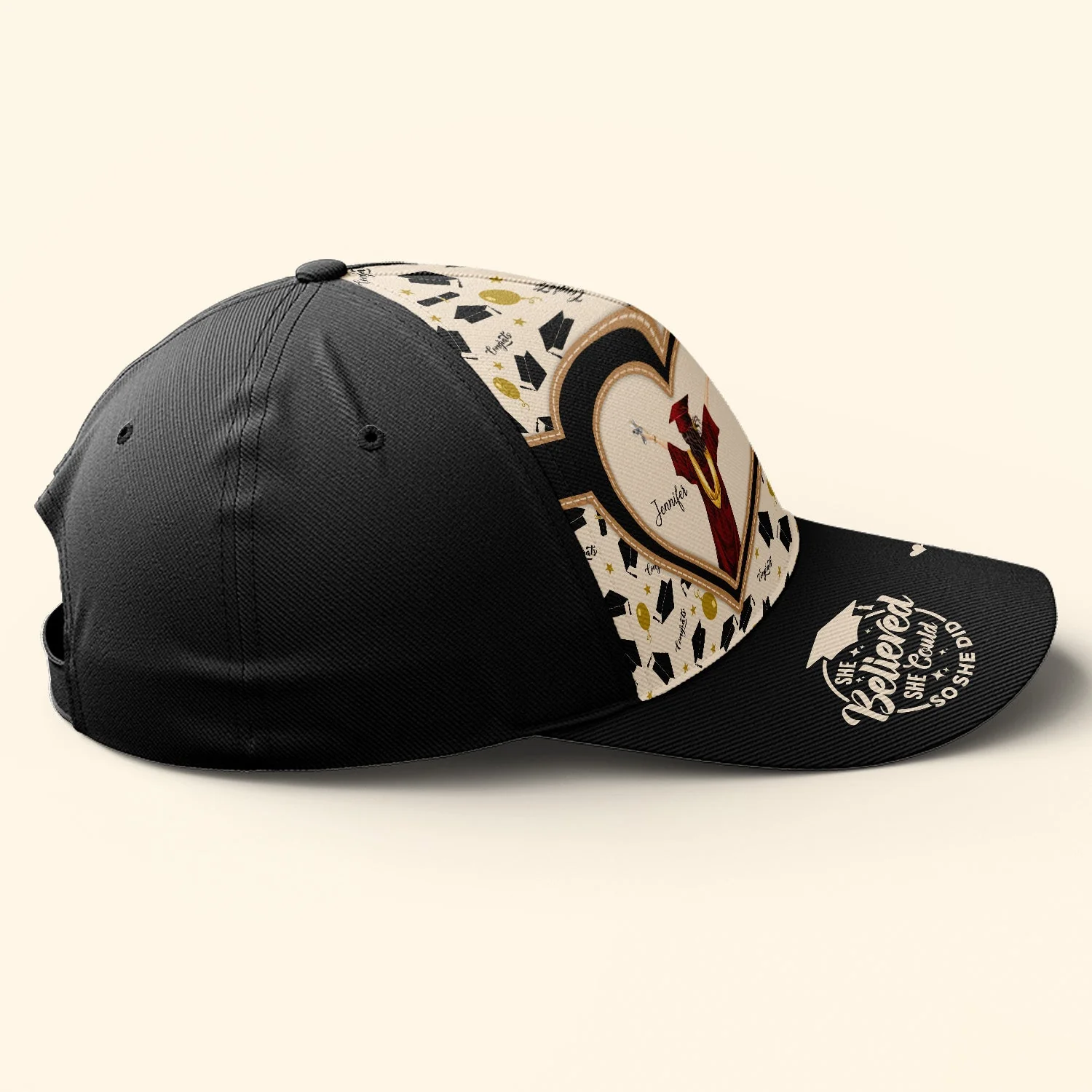 She Believed She Could So She Did - Personalized Classic Cap - Image 3