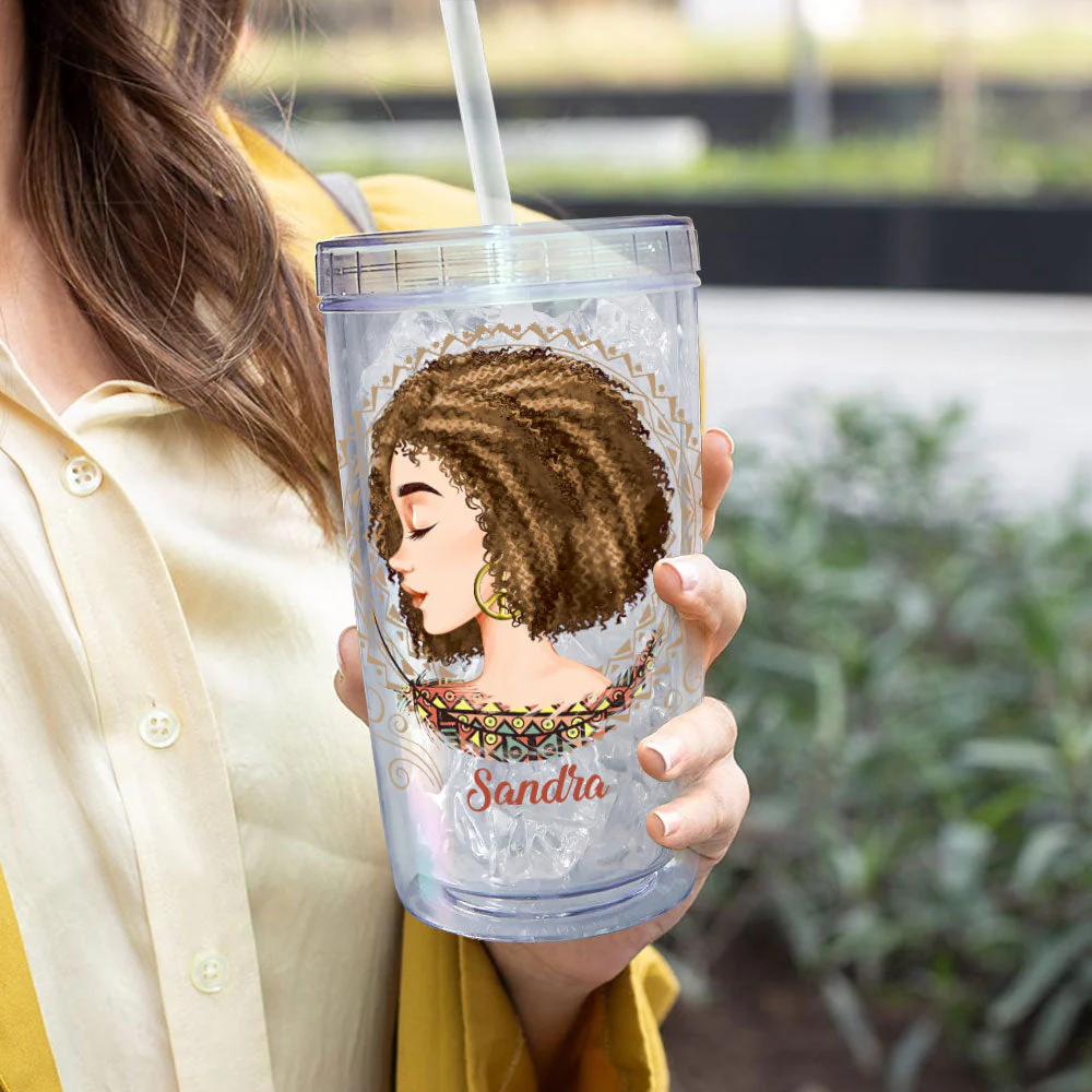 She Had The Soul Of A Gypsy, Hippie - Personalized Acrylic Tumbler With Straw - Image 4