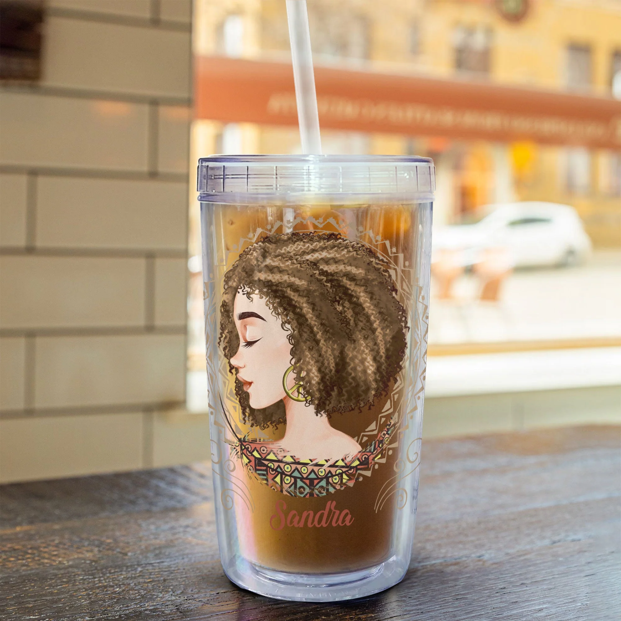 She Had The Soul Of A Gypsy, Hippie - Personalized Acrylic Tumbler With Straw - Image 5