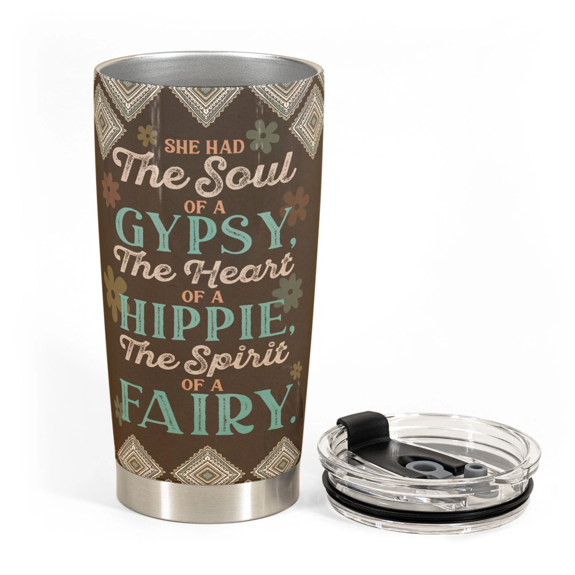She Had The Soul Of A Gypsy, Hippie Ver 3 - Personalized Tumbler Cup - Birthday Gift For Hippie Girl, Hippie Woman, Hippie Soul, Hippies - Image 7