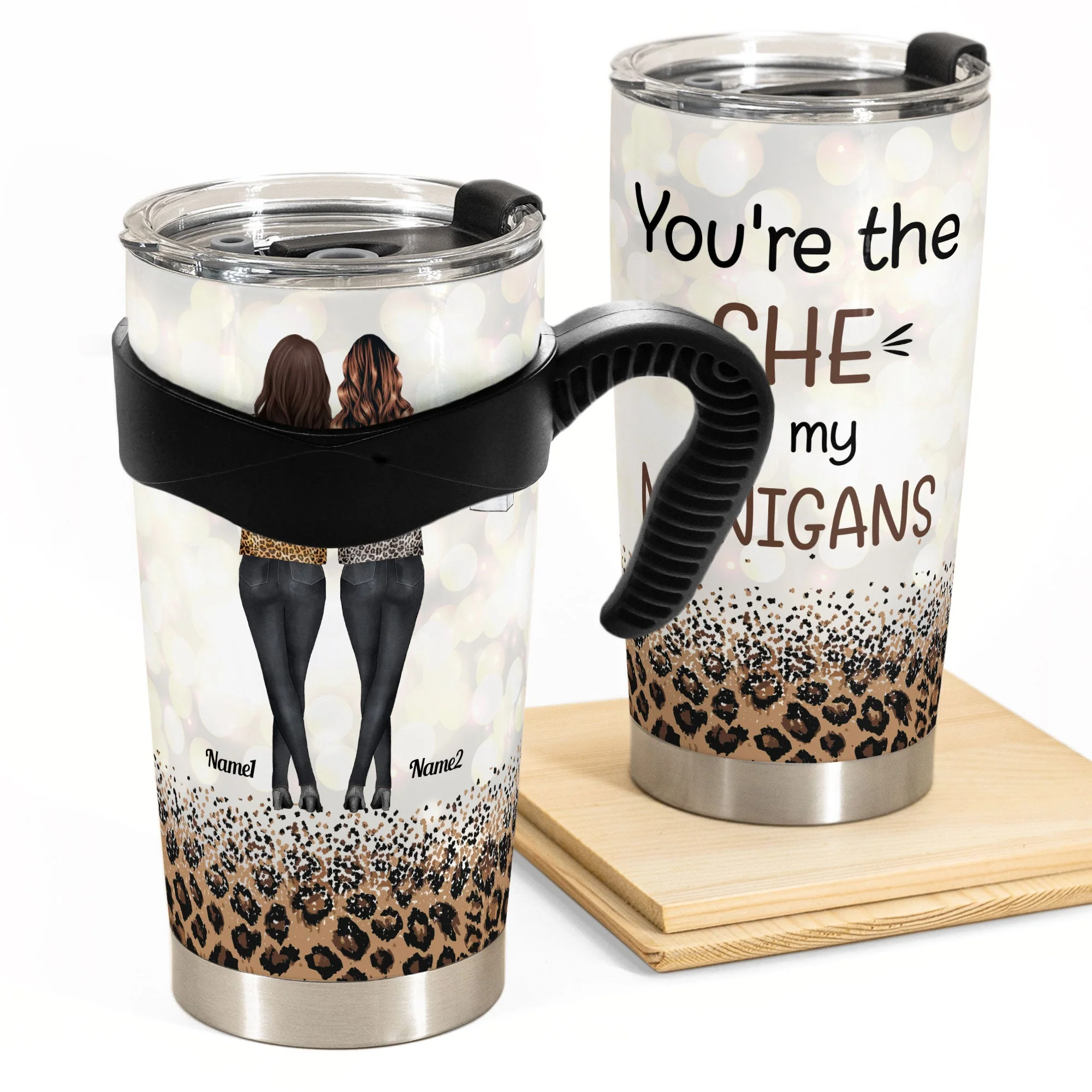 "She" To My "Nanigans" - Personalized Tumbler Cup - Image 2