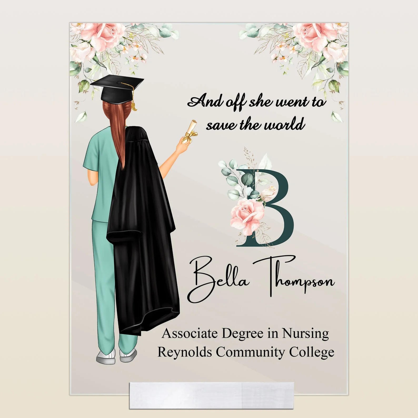 She Went To Save The World - Personalized Acrylic Plaque