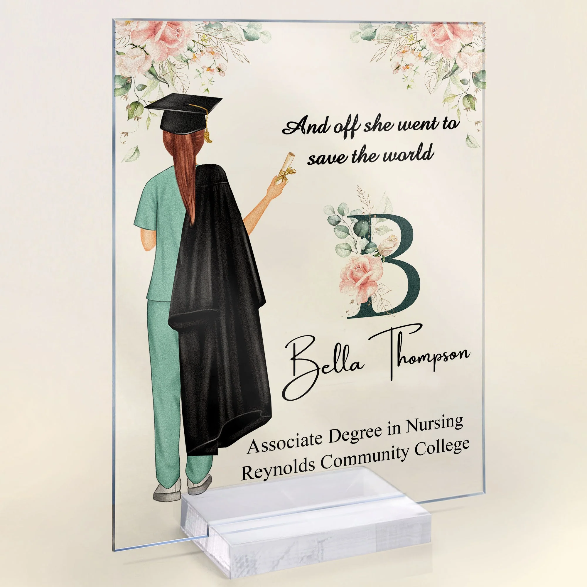 She Went To Save The World - Personalized Acrylic Plaque - Image 3