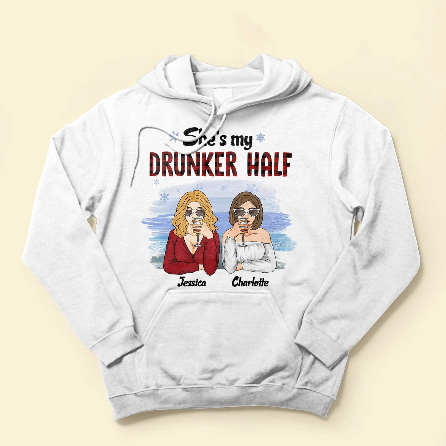 She's My Drunker Half - Personalized Shirt - Christmas Gift For Bestie - Image 4